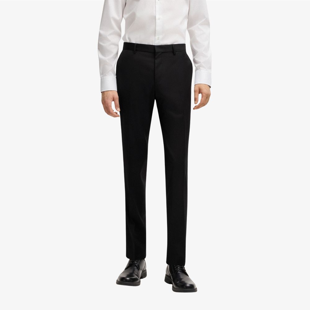 BOSS - Quần âu dáng ôm slim fit vải len virgin serge