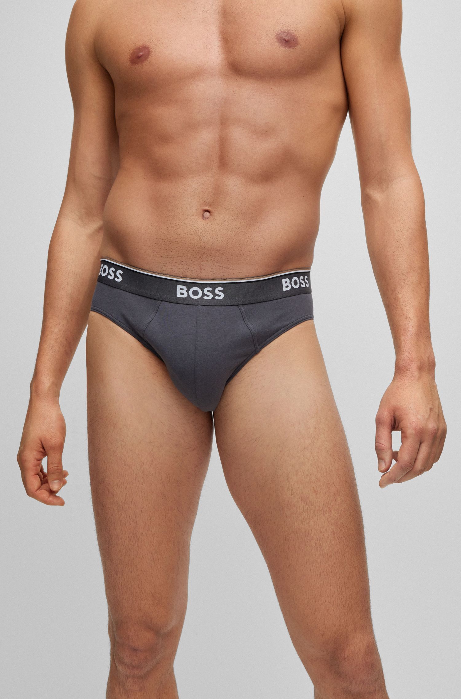 BOSS - Bộ ba quần lót vải cotton co giãn có logo