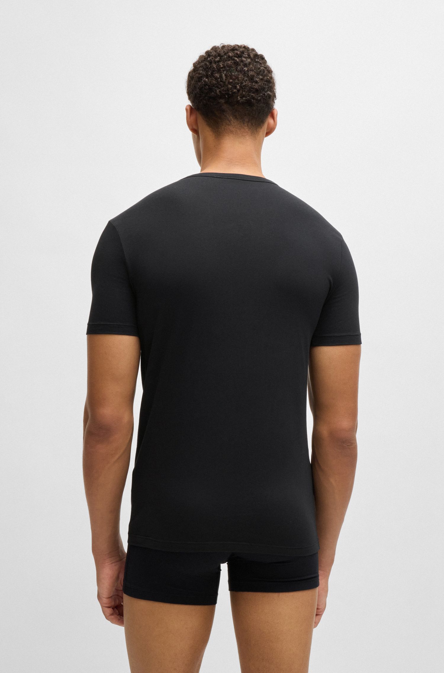 BOSS - Bộ hai áo lót vải cotton co giãn với logo