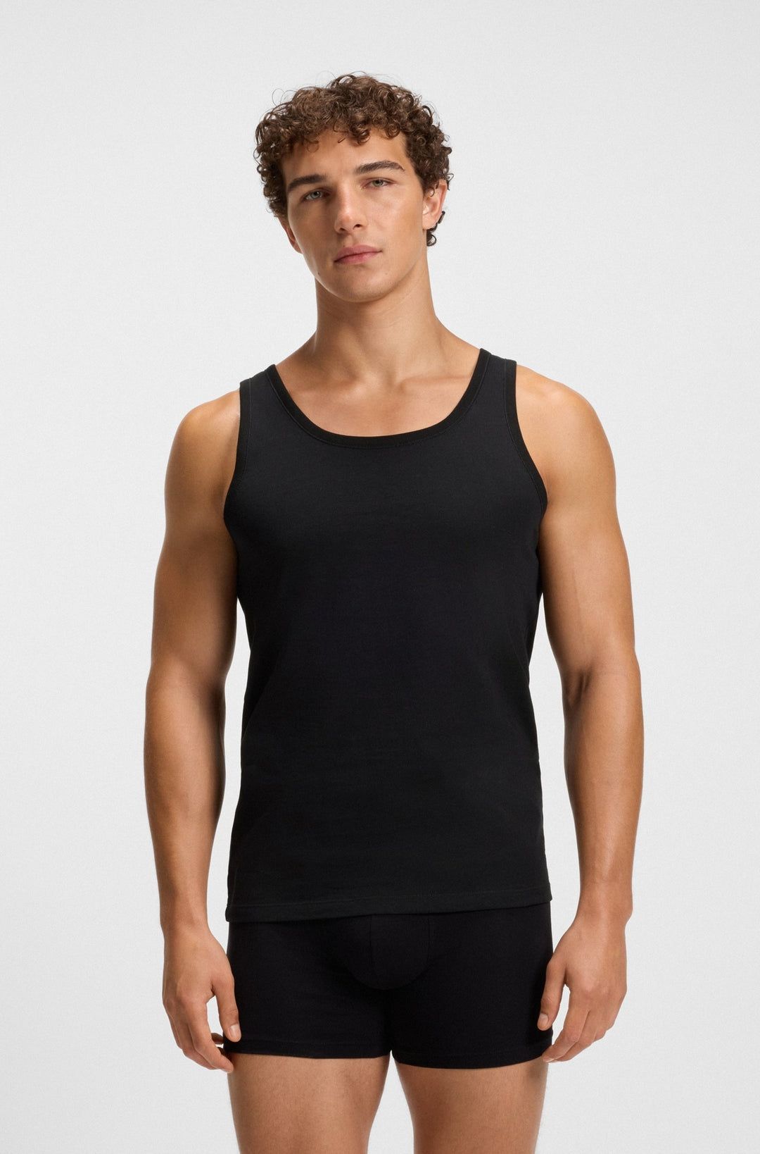 BOSS - Bộ 3 áo lót vải cotton với logo thêu