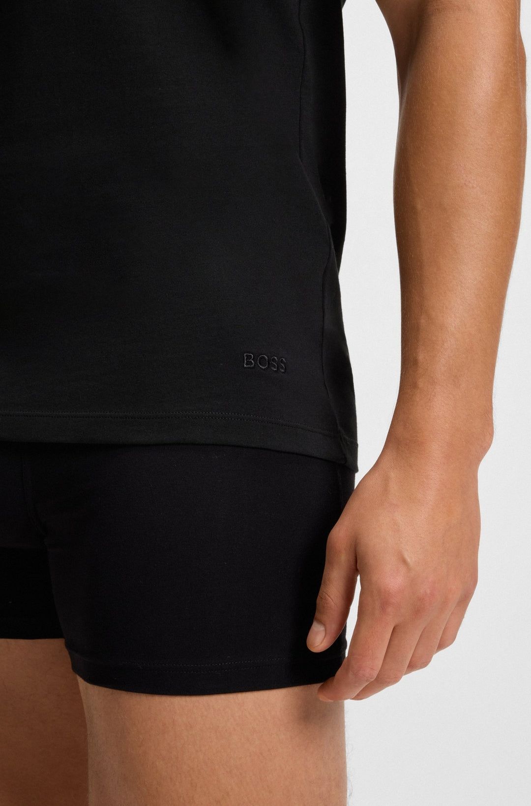 BOSS - Bộ 3 áo lót vải cotton với logo thêu