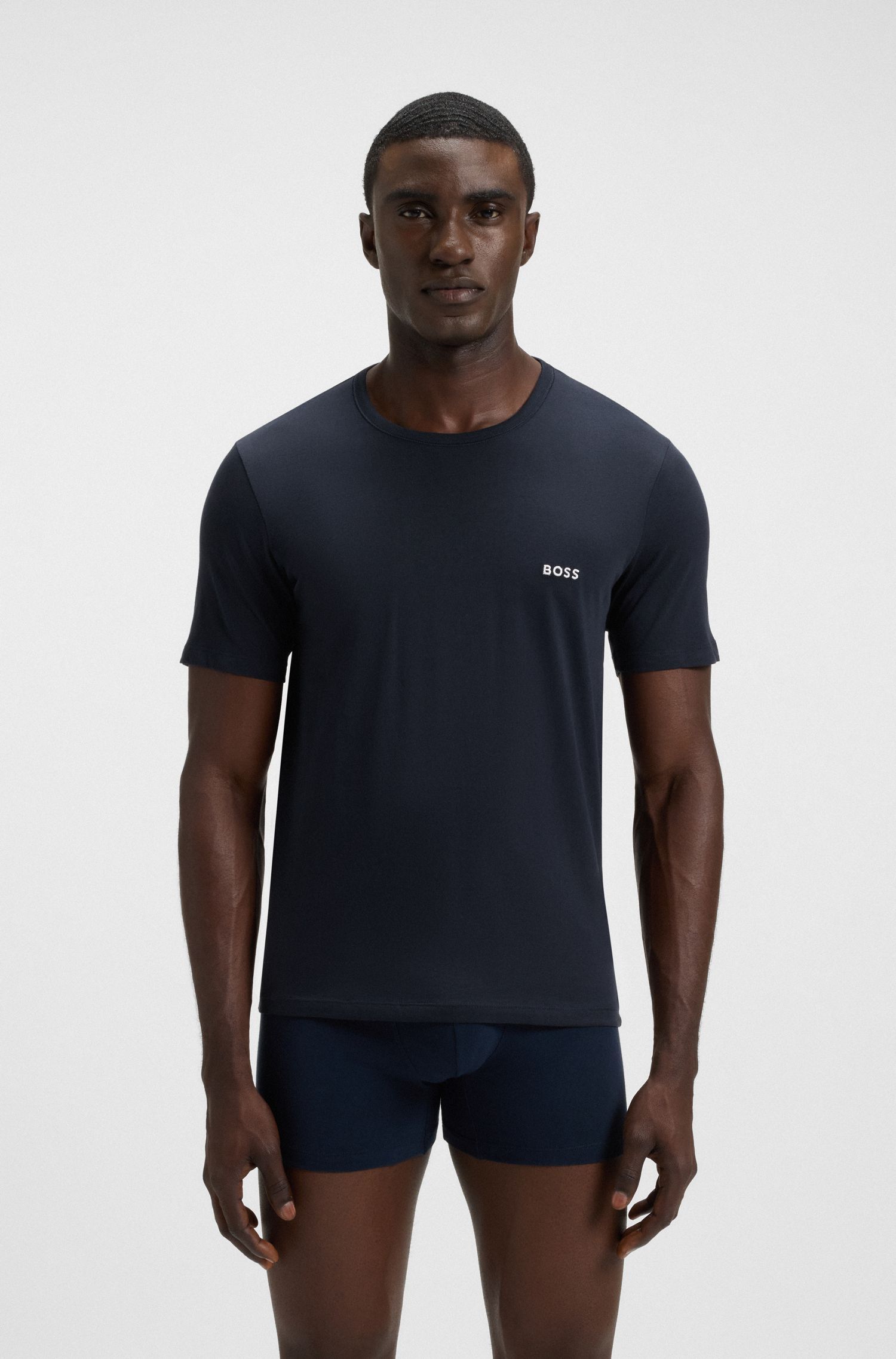BOSS - Bộ 3 áo thun cotton thêu logo