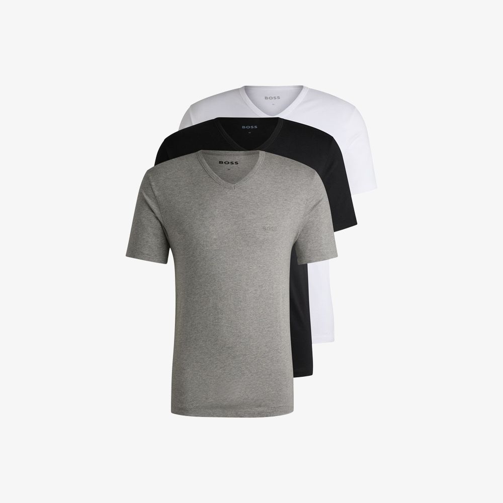 BOSS - Bộ ba áo thun cotton jersey cổ chữ V