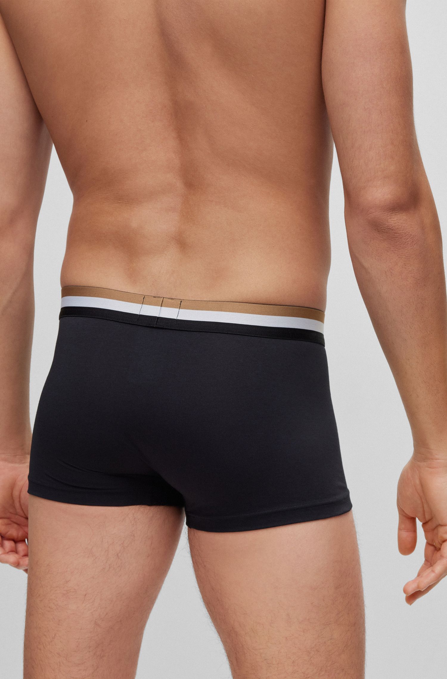 BOSS - Quần lót dáng trunks với sọc đặc trưng