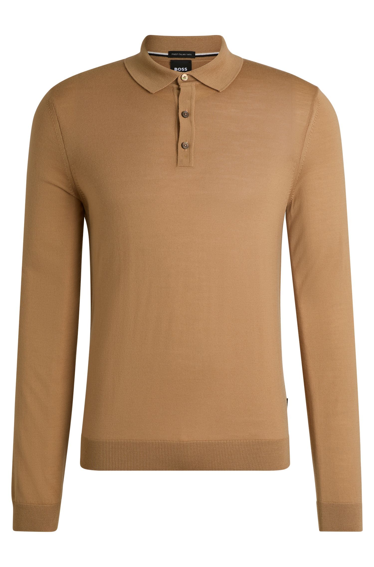 BOSS - Áo polo slim fit bằng len