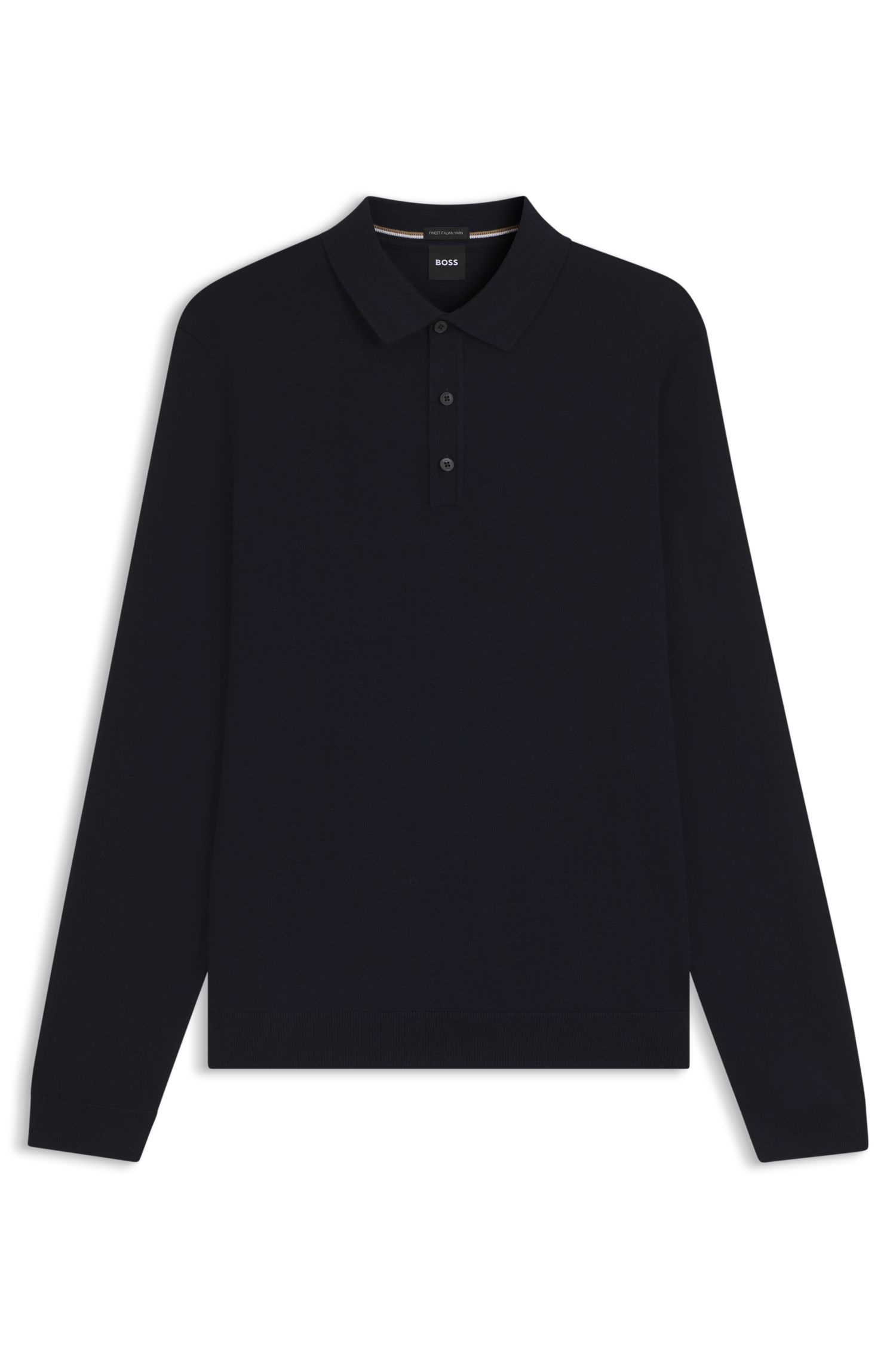 BOSS - Áo polo slim fit bằng len