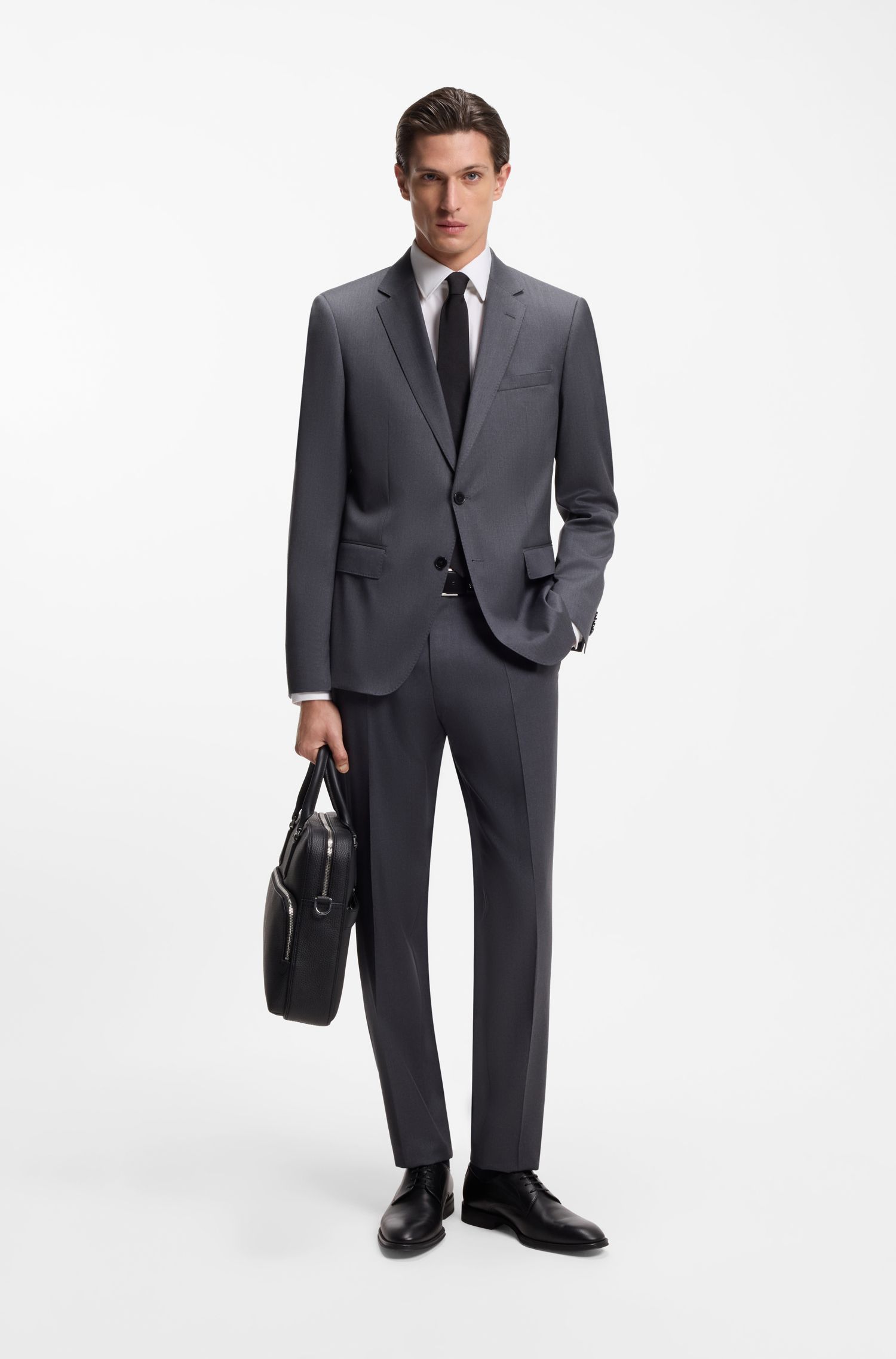BOSS - Áo sơ mi dáng regular fit làm từ vải cotton poplin dễ ủi