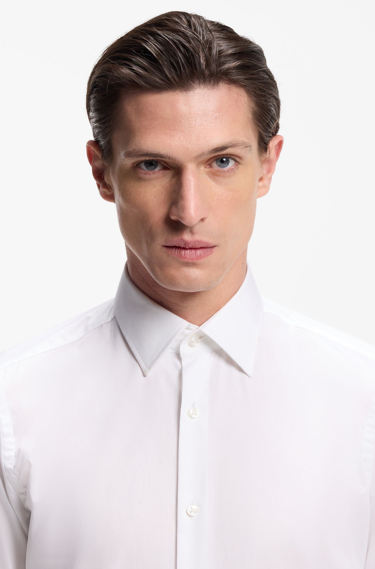 BOSS - Áo sơ mi dáng regular fit làm từ vải cotton poplin dễ ủi