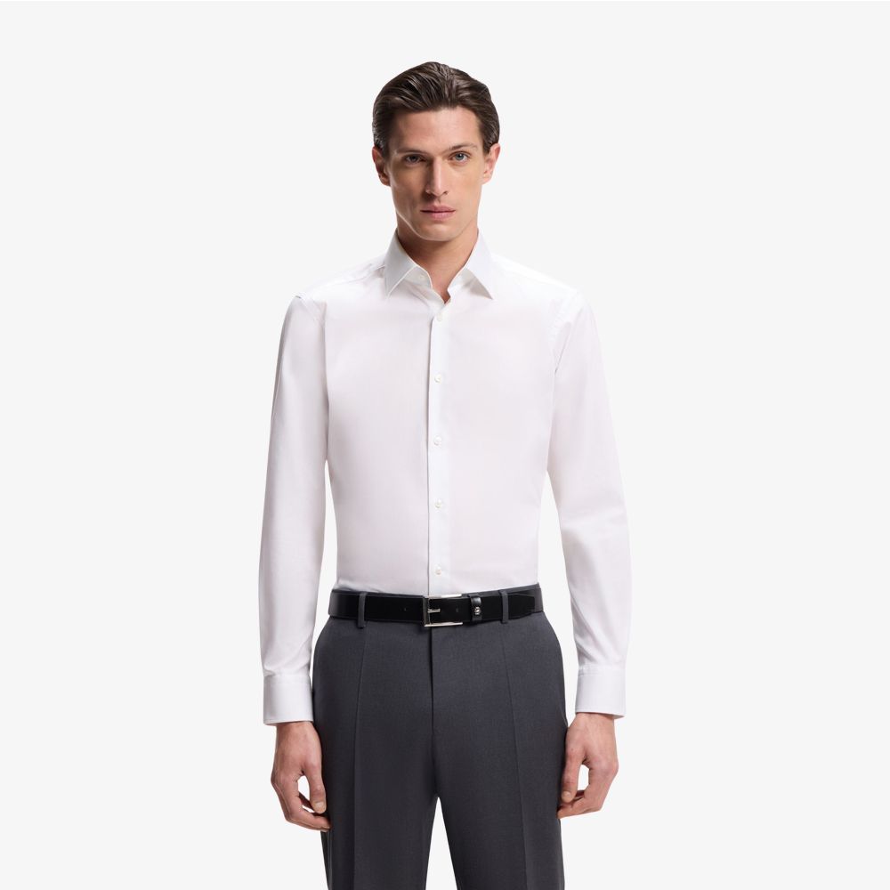 BOSS - Áo sơ mi dáng regular fit làm từ vải cotton poplin dễ ủi