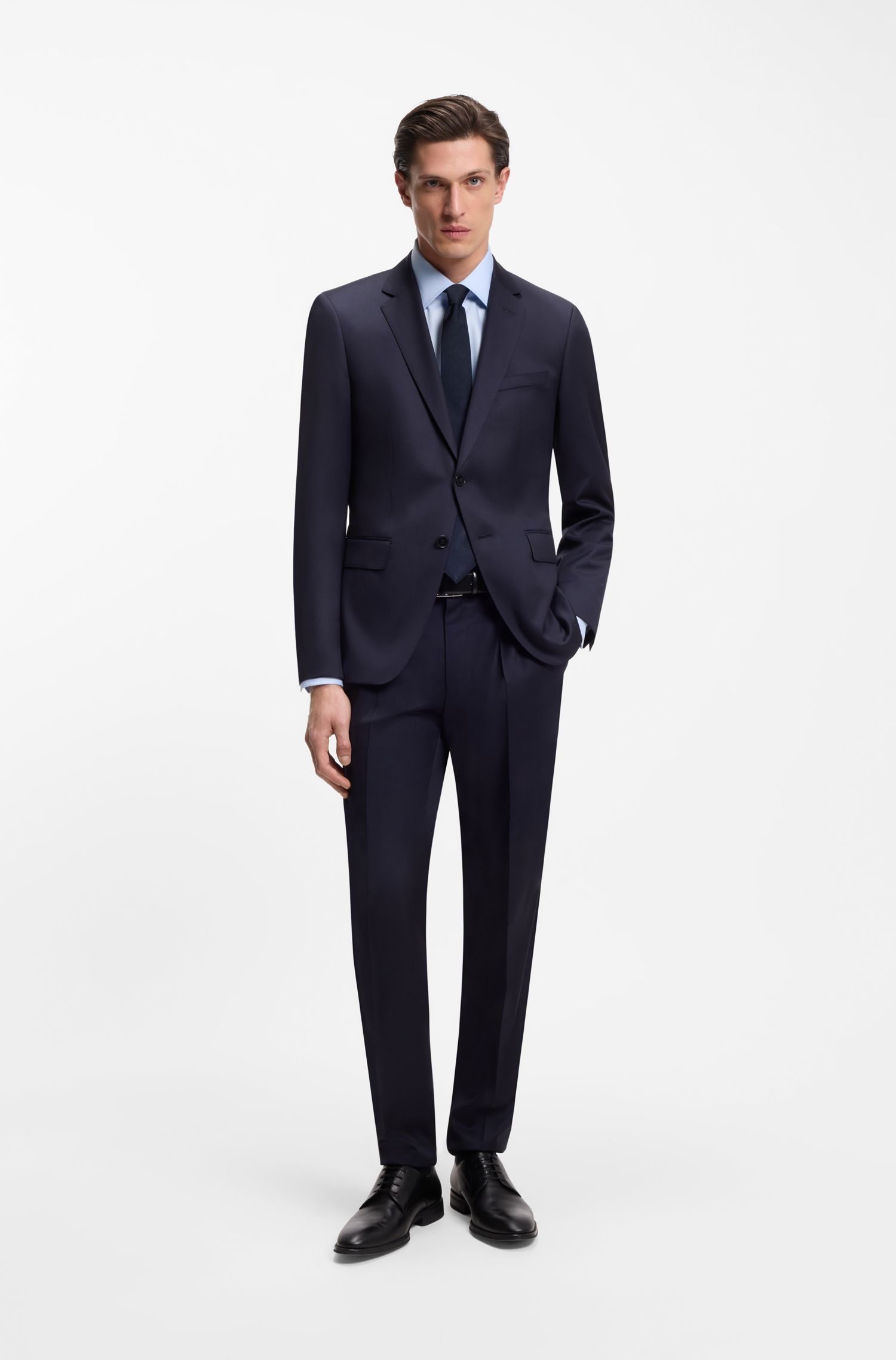 BOSS - Áo sơ mi dáng regular fit làm từ vải cotton poplin dễ ủi