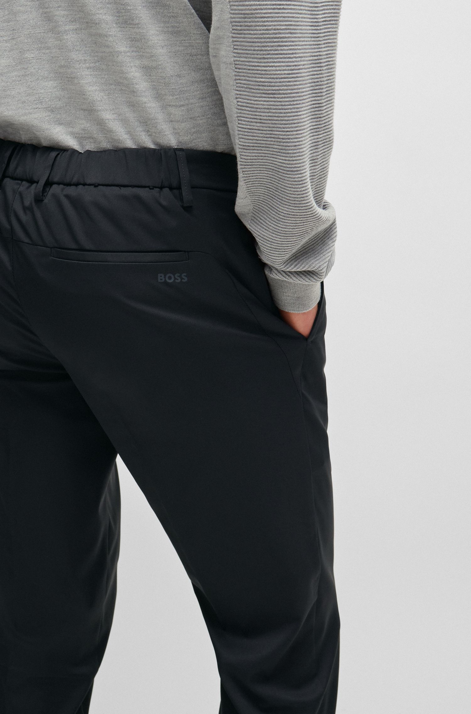 BOSS - Quần dài dáng slim fit vải chống nước