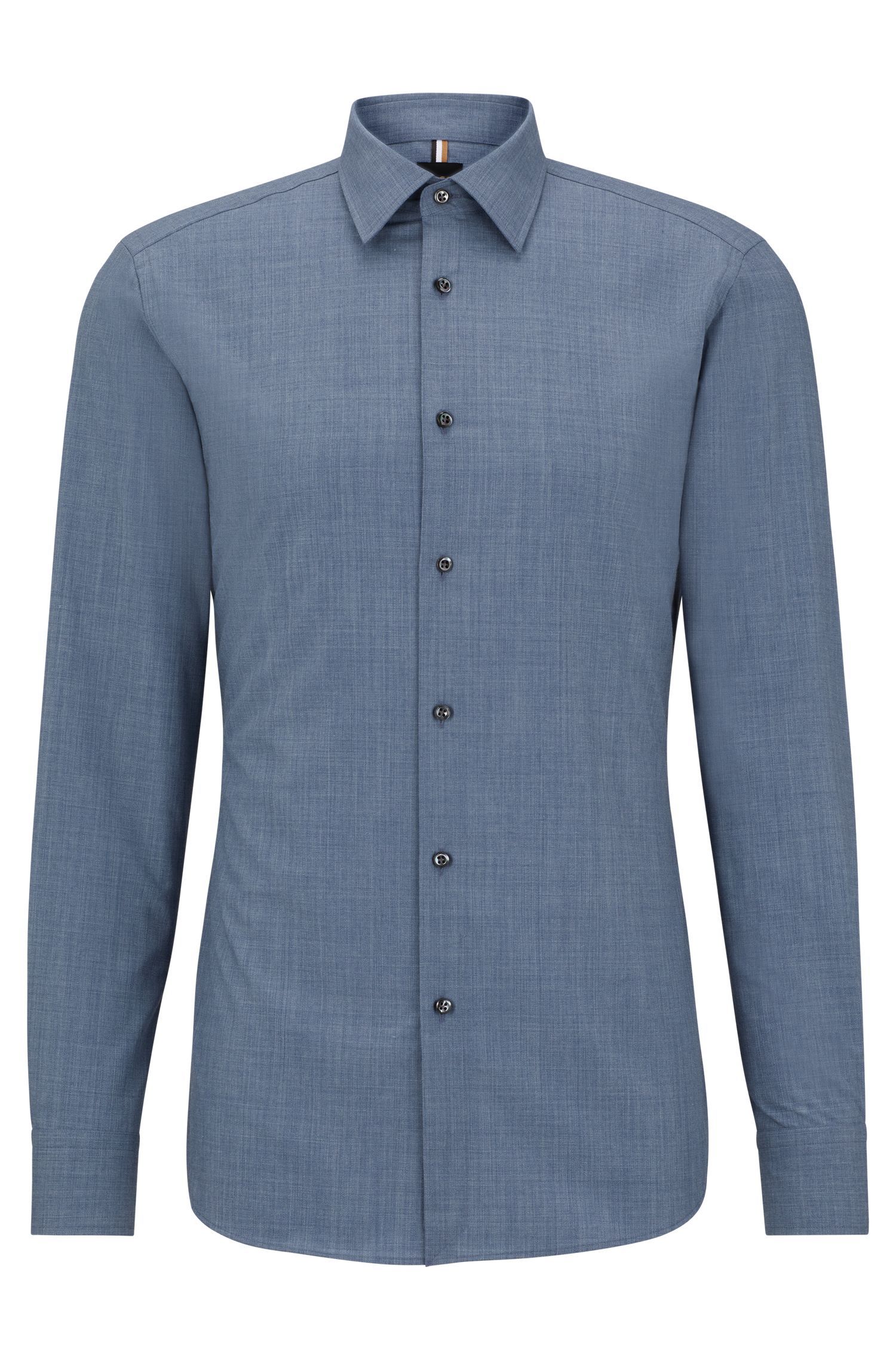 BOSS - Áo sơ mi T-Hays chất polyester tái chế pha len virgin