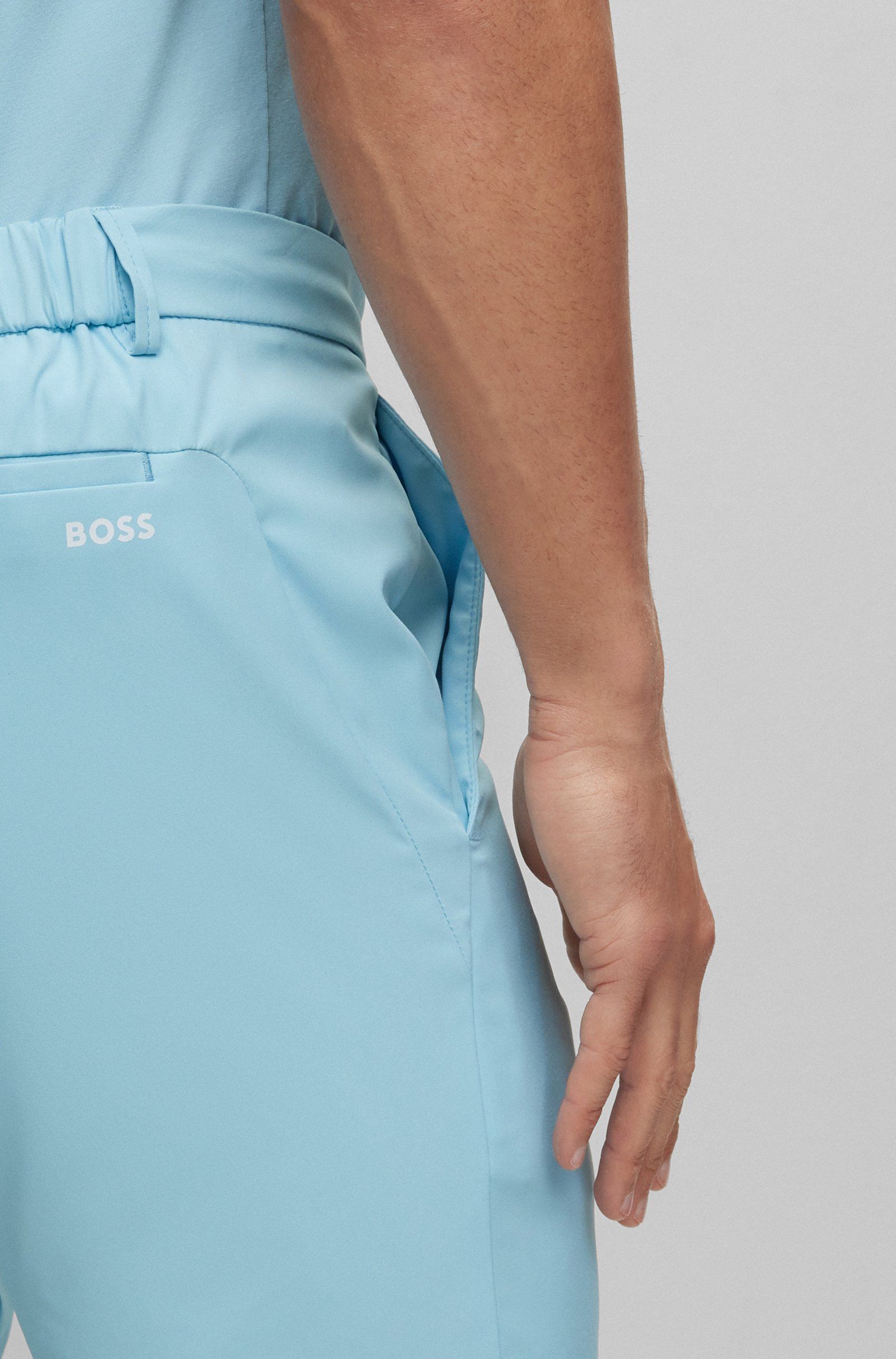 BOSS - Quần short dáng ôm slim fit vải twill chống thấm nước