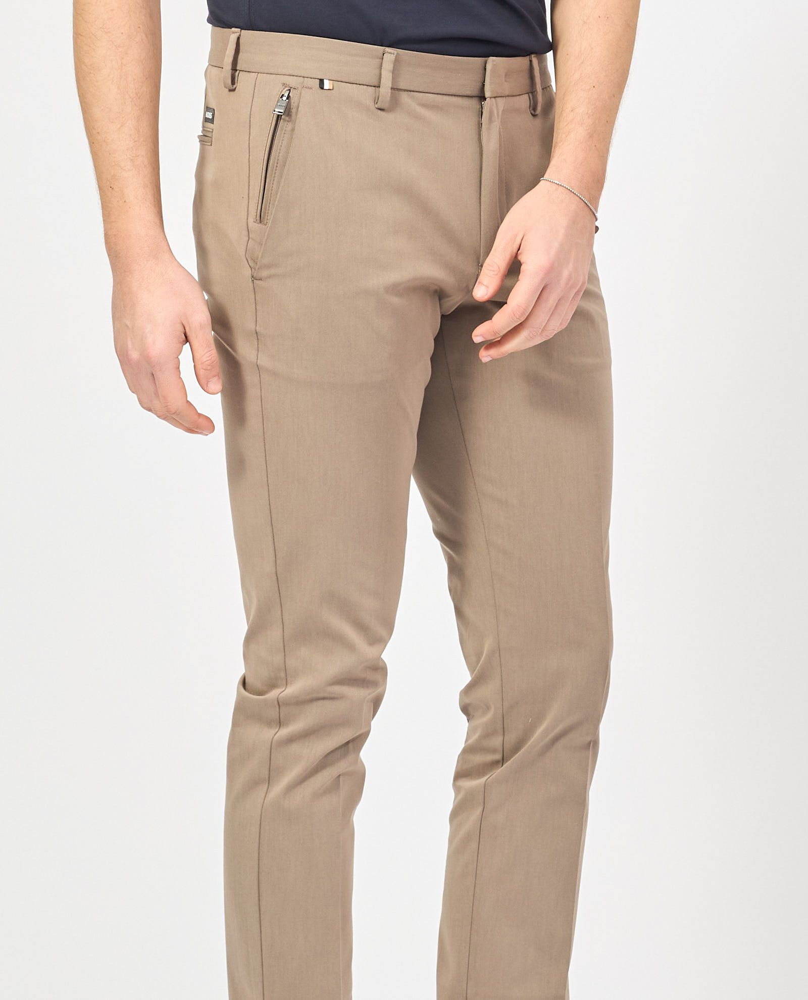BOSS - Quần dáng ôm slim fit vải cotton pha