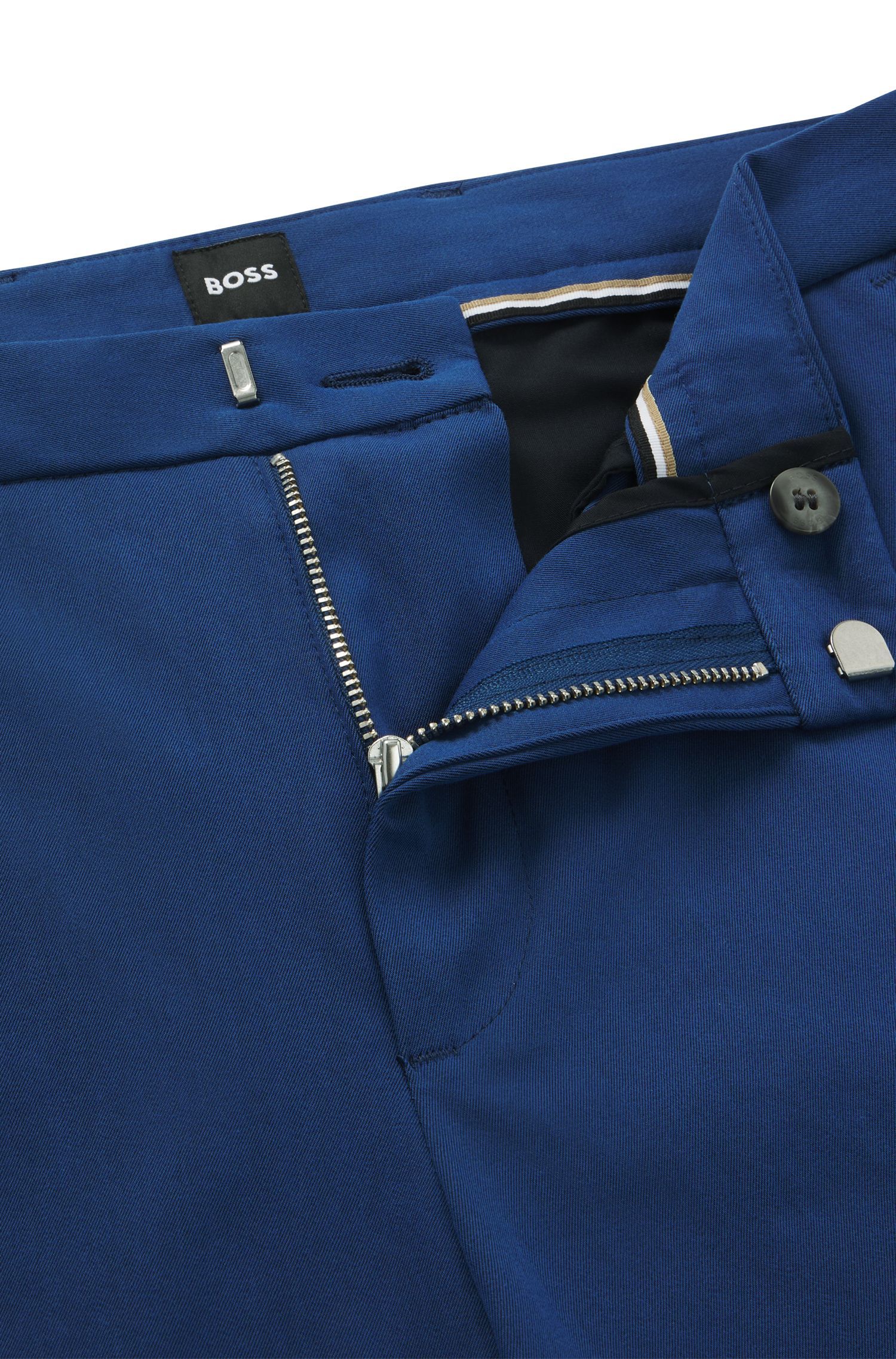 BOSS - Quần dáng ôm slim fit vải cotton pha