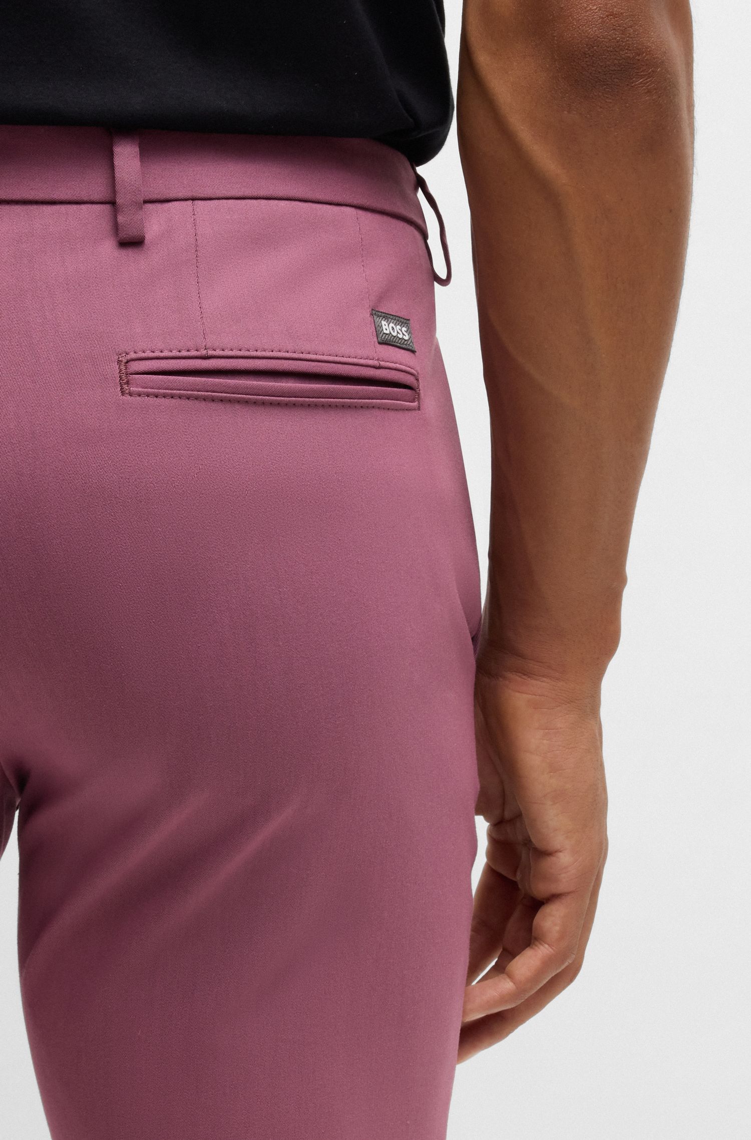 BOSS - Quần dáng ôm slim fit vải cotton pha
