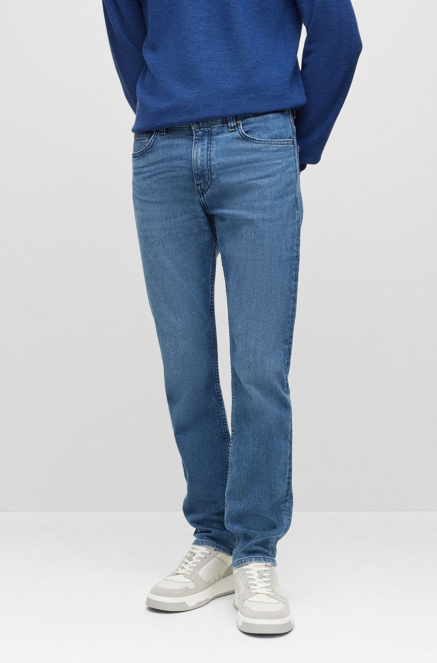 BOSS - Quần jeans dáng ôm slim fit từ denim co giãn