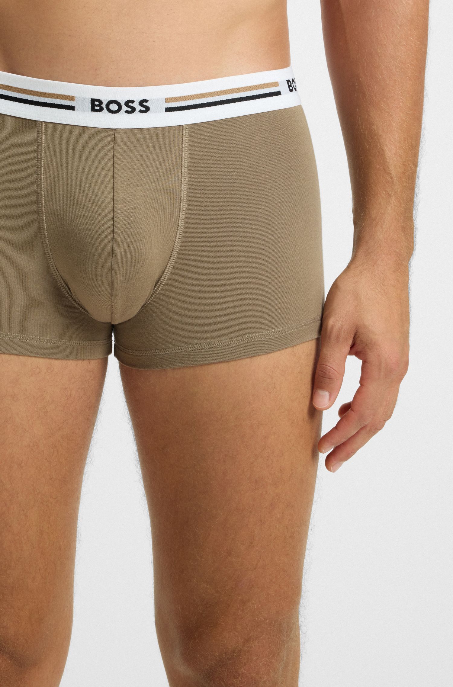 BOSS - Bộ ba quần lót dáng trunk co giãn sọc đặc trưng