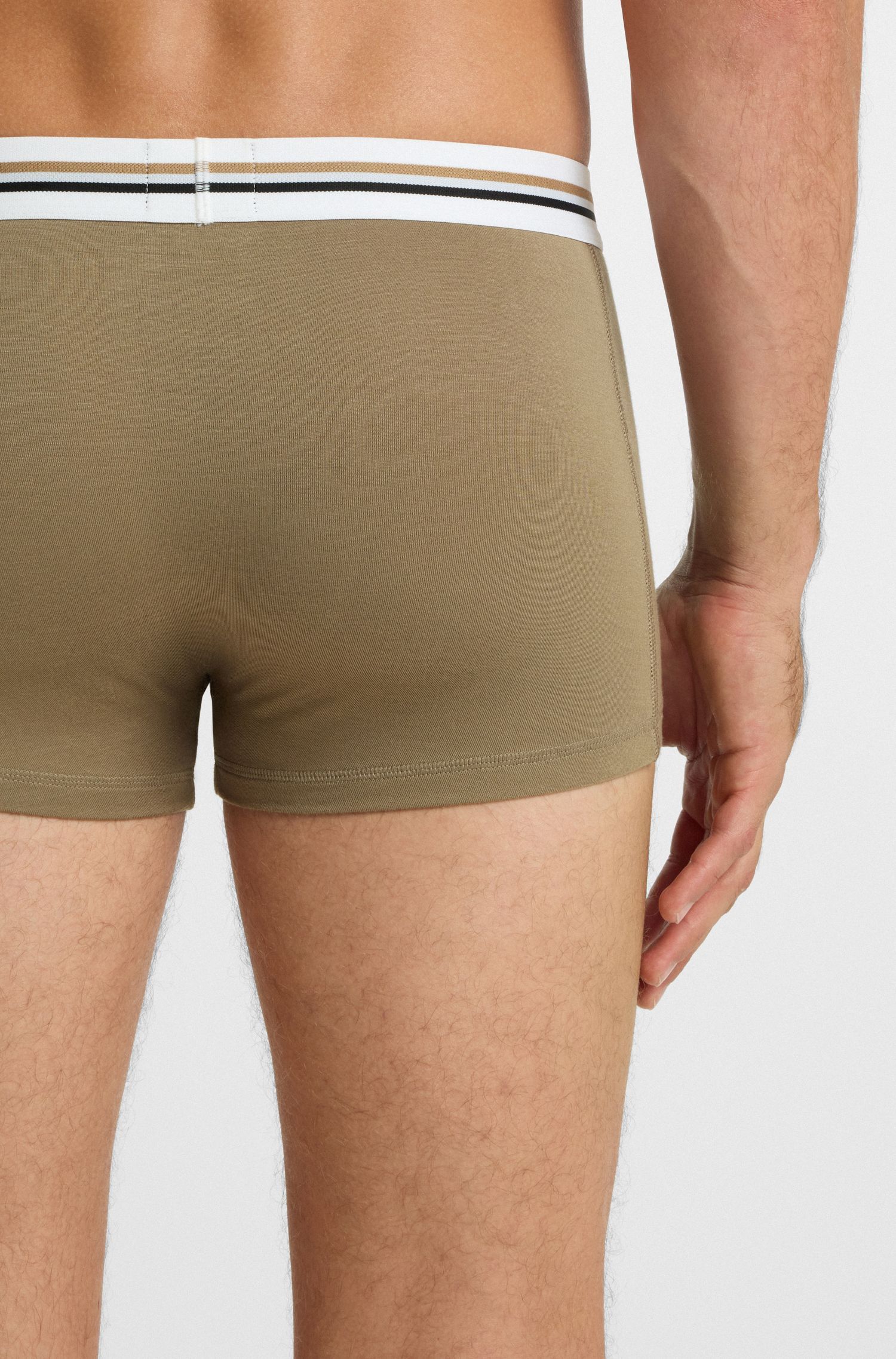 BOSS - Bộ ba quần lót dáng trunk co giãn sọc đặc trưng