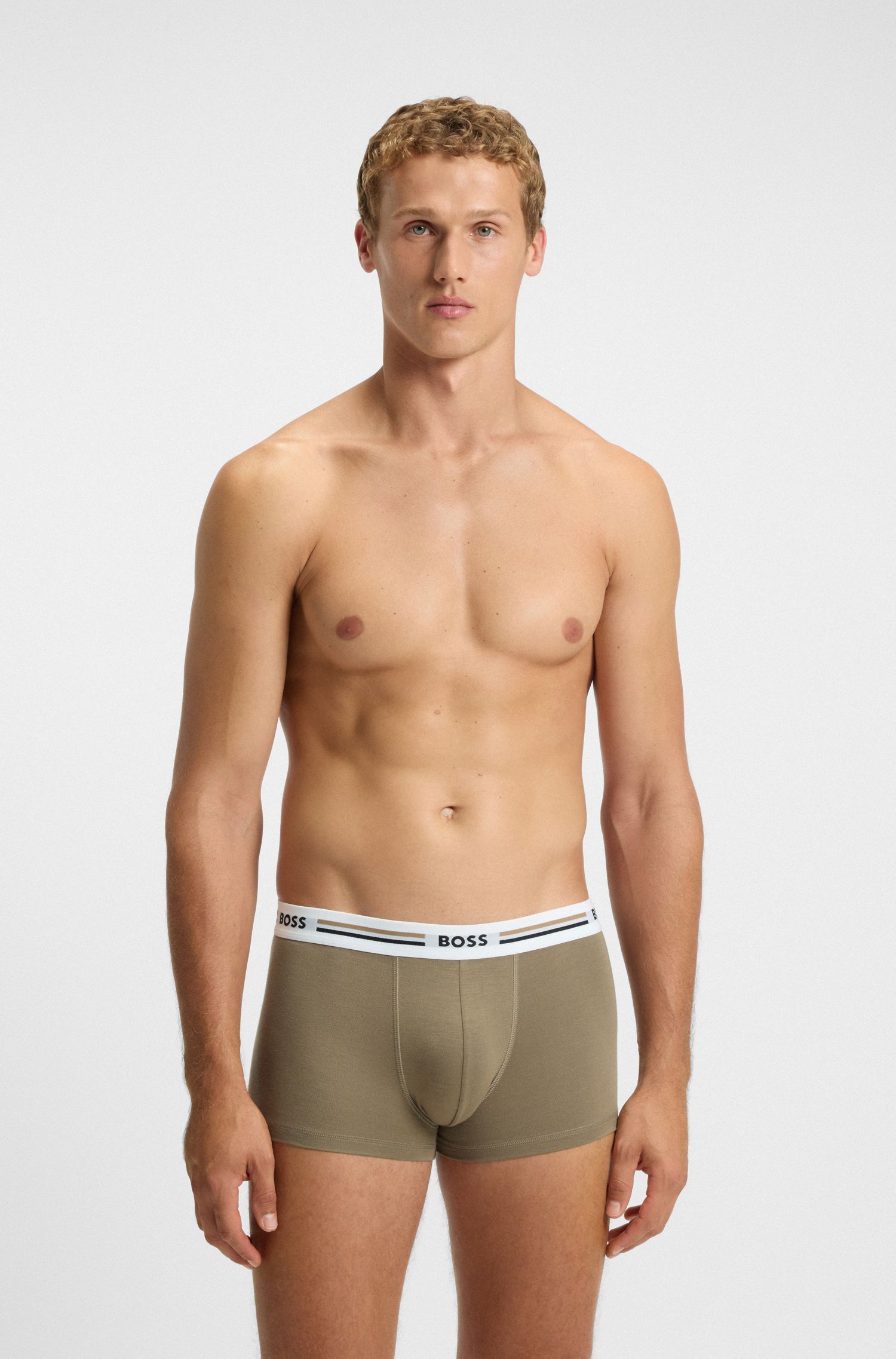 BOSS - Bộ ba quần lót dáng trunk co giãn sọc đặc trưng