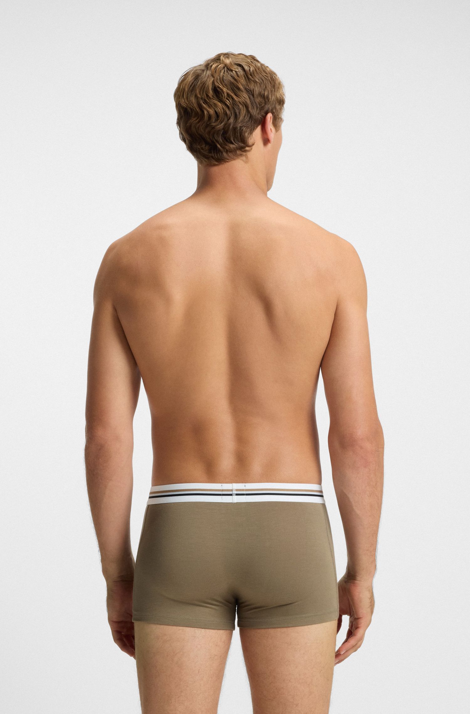 BOSS - Bộ ba quần lót dáng trunk co giãn sọc đặc trưng