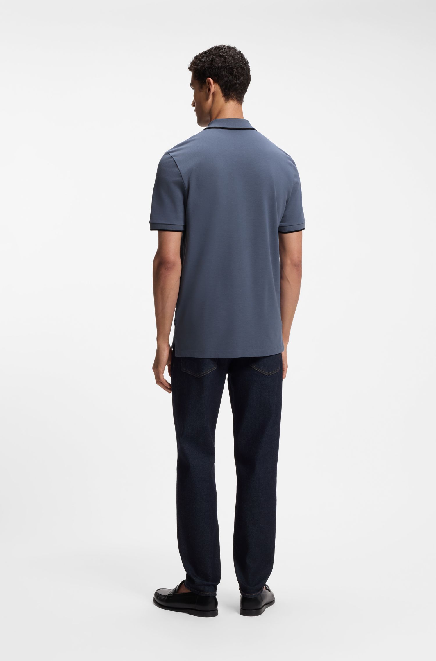 Áo polo cotton piqué điểm nhấn logo