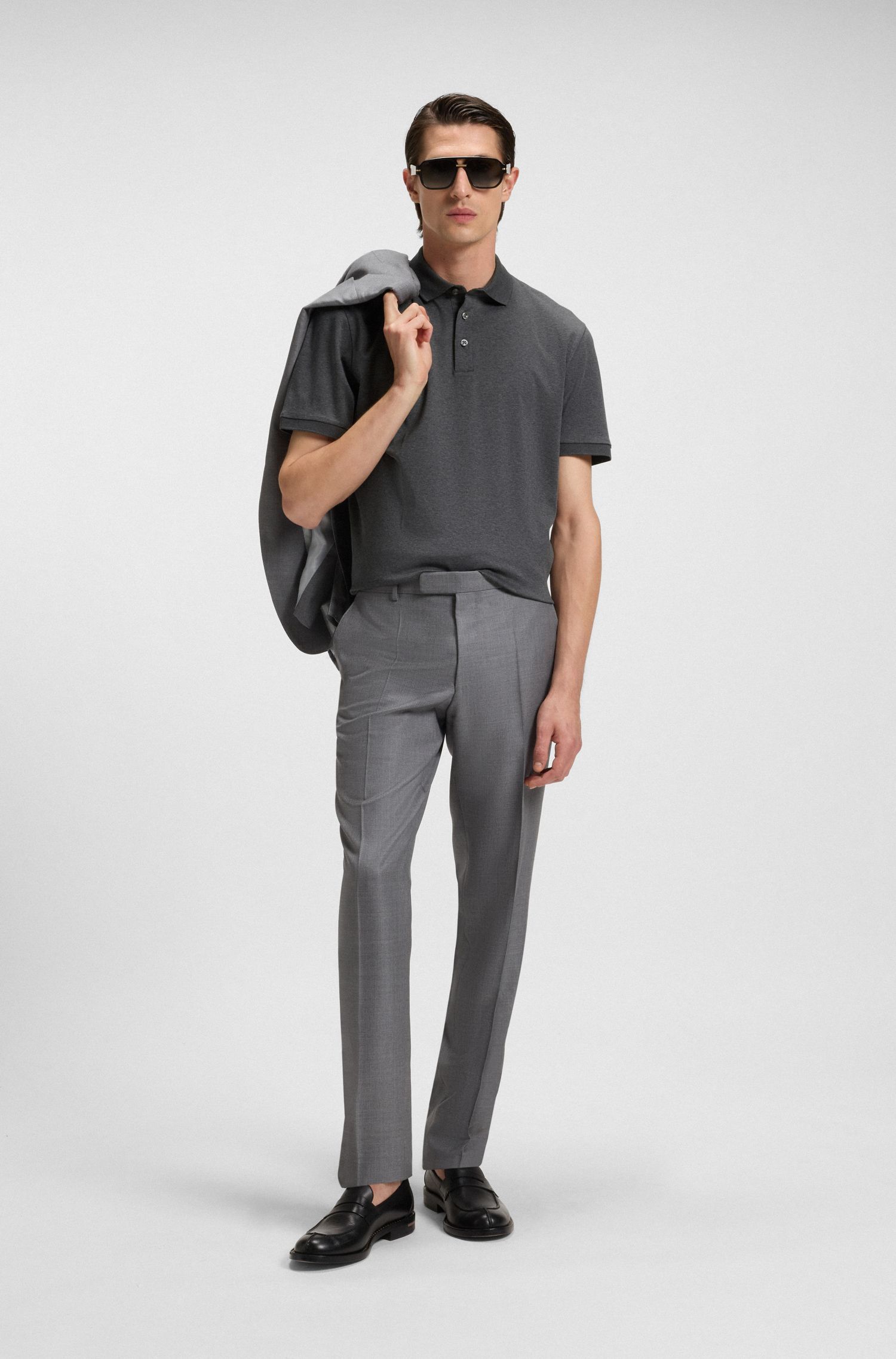 BOSS - Áo polo dáng regular fit từ cotton mercerized cao cấp