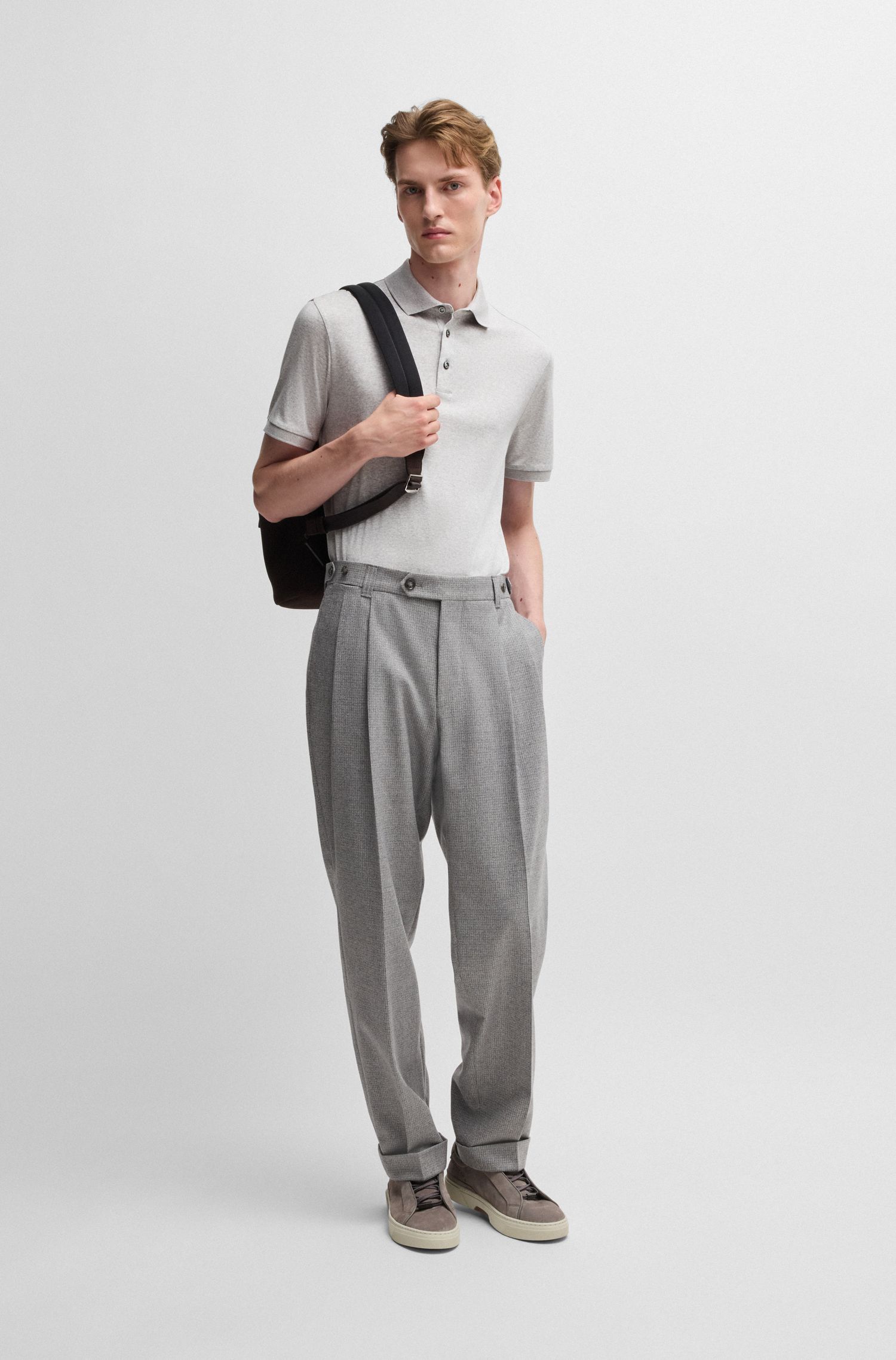 BOSS - Áo polo dáng regular fit từ cotton mercerized cao cấp
