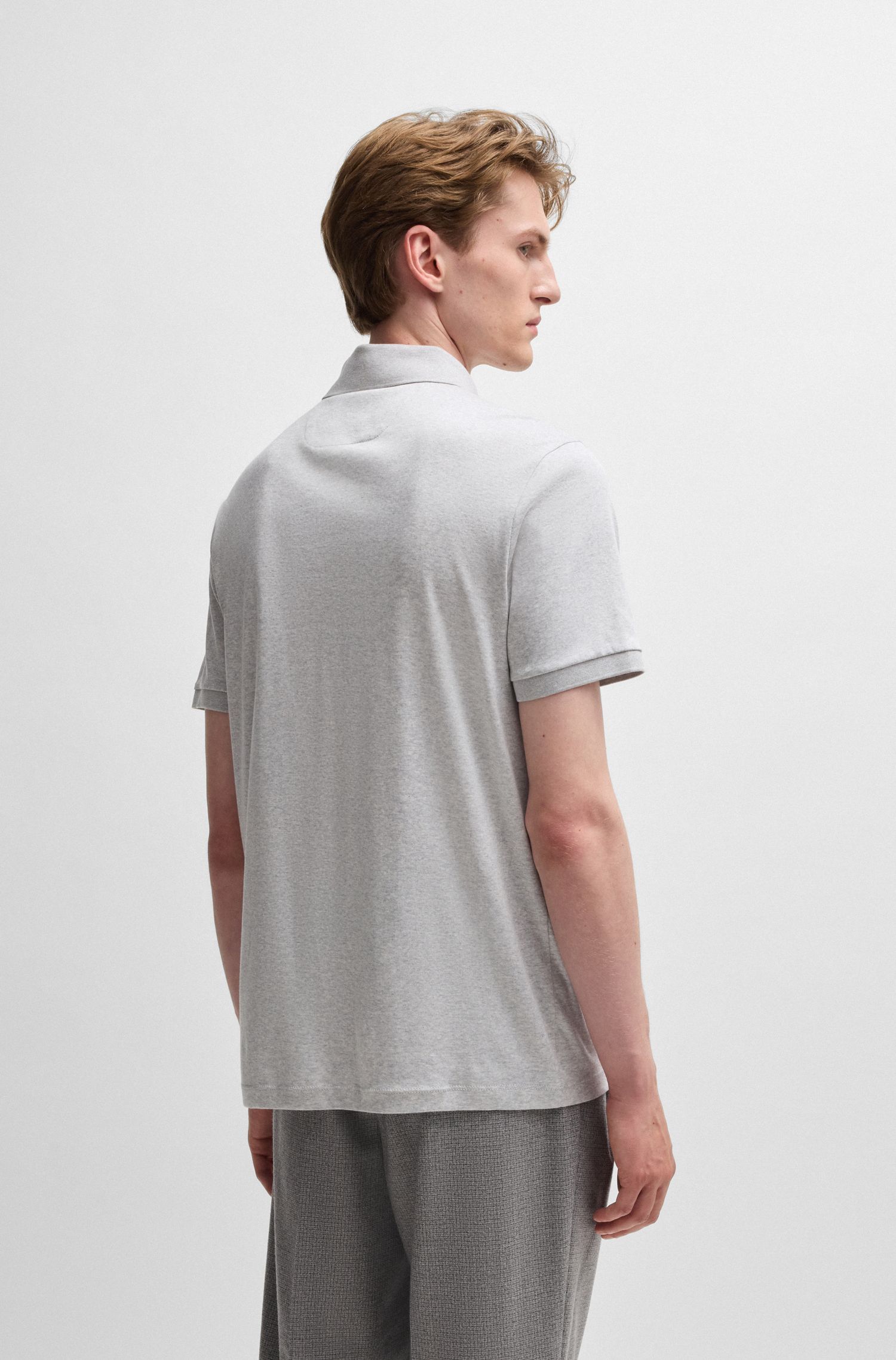 BOSS - Áo polo dáng regular fit từ cotton mercerized cao cấp