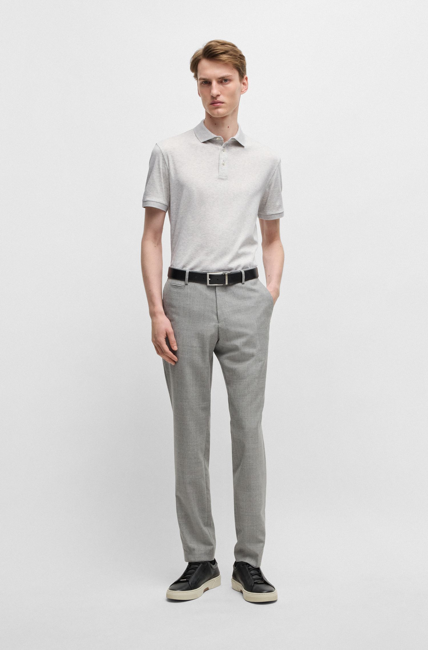 BOSS - Áo polo dáng regular fit từ cotton mercerized cao cấp