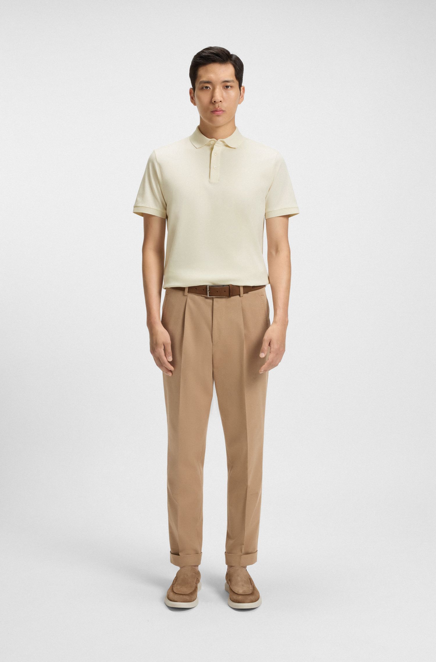 BOSS - Áo polo dáng regular fit từ cotton mercerized cao cấp