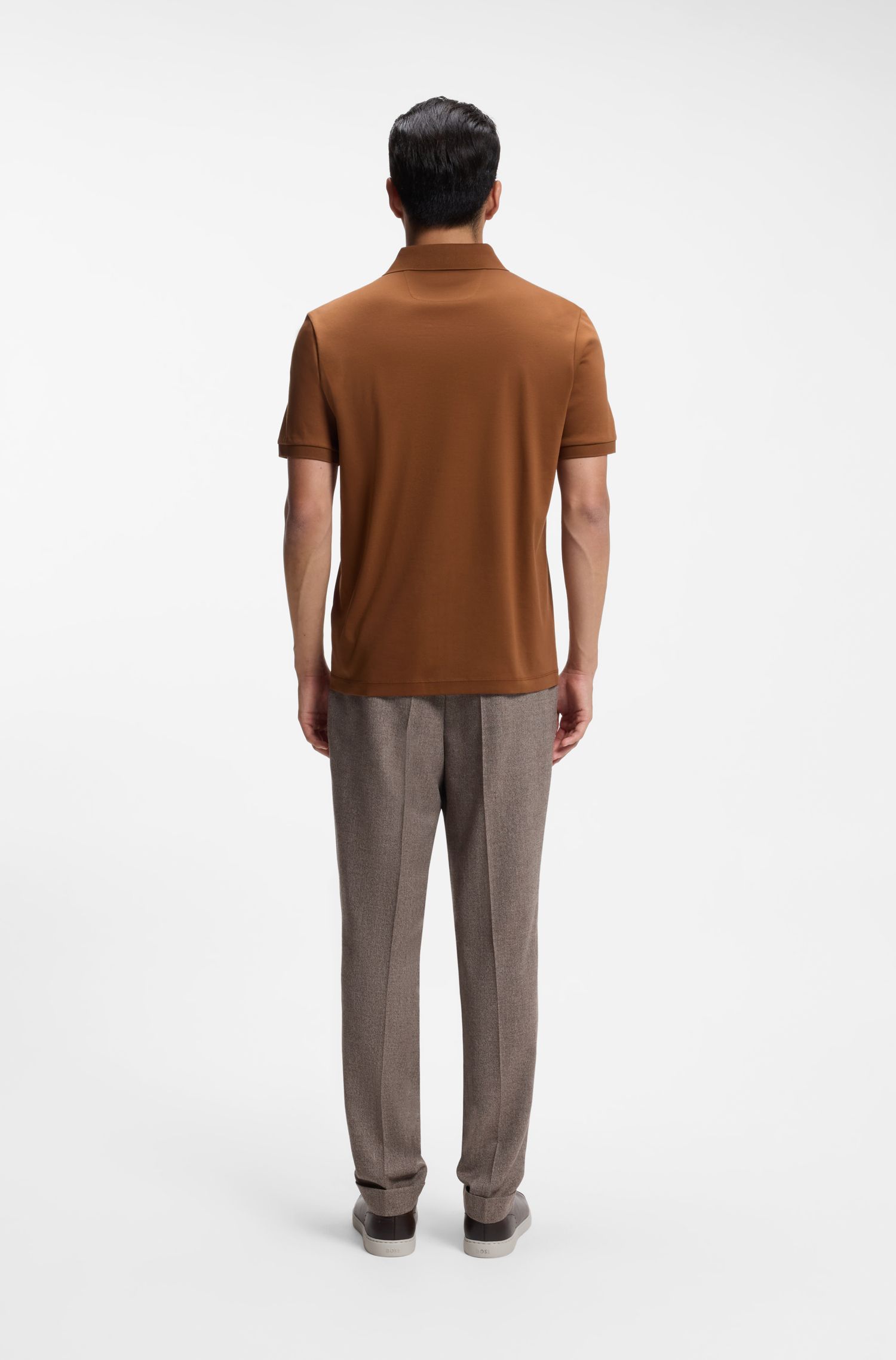 Áo polo dáng regular fit từ cotton mercerized cao cấp