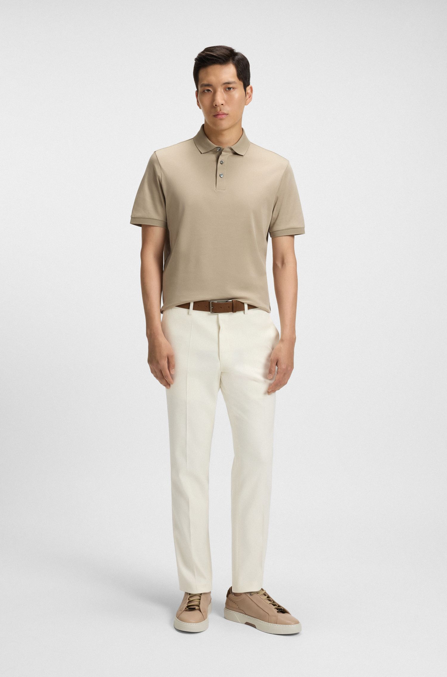 BOSS - Áo polo dáng regular fit từ cotton mercerized cao cấp