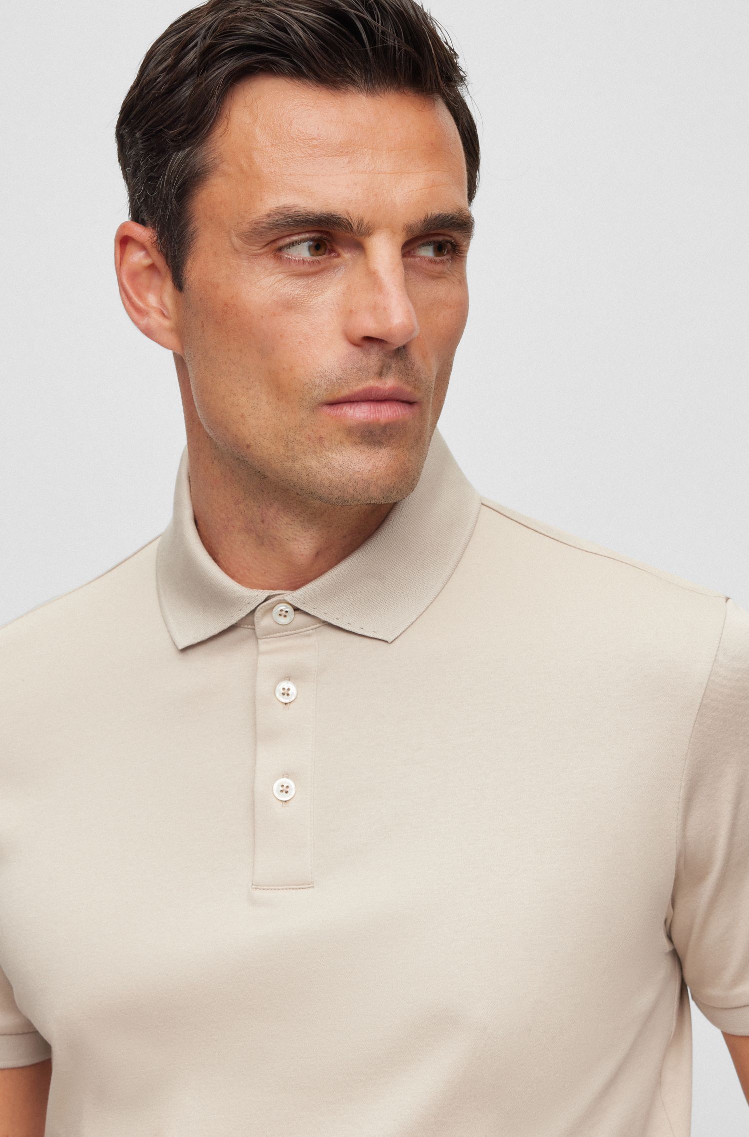 BOSS - Áo polo dáng regular fit từ cotton mercerized cao cấp