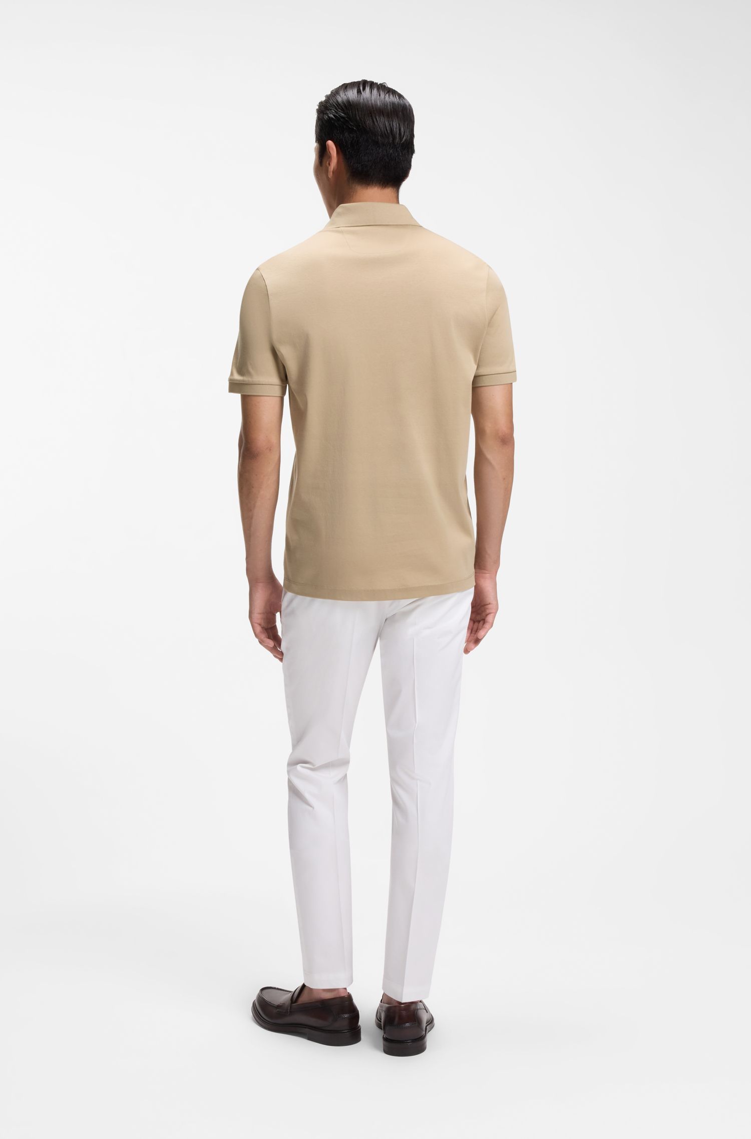 Áo polo dáng regular fit từ cotton mercerized cao cấp