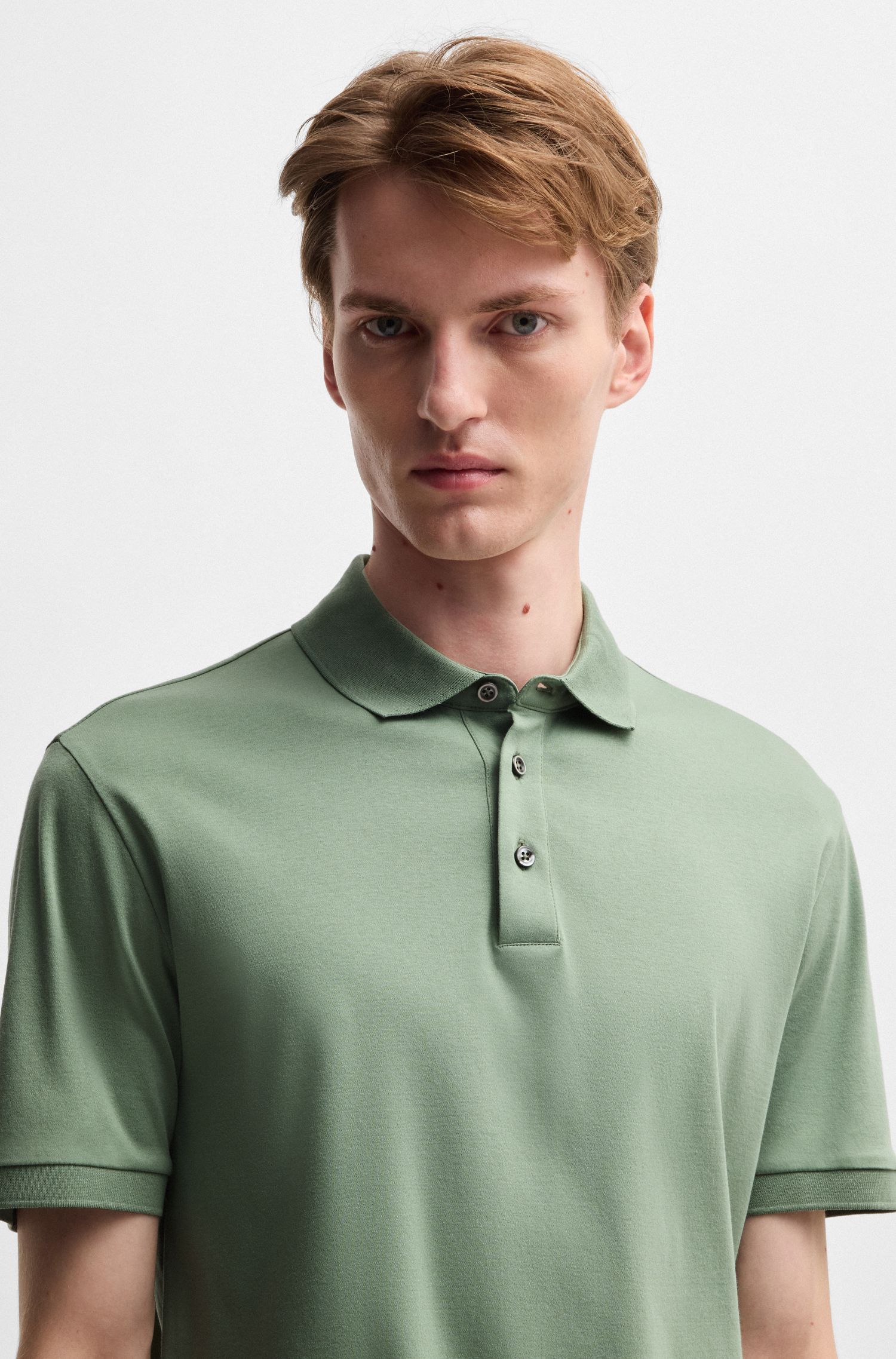 BOSS - Áo polo dáng regular fit từ cotton mercerized cao cấp