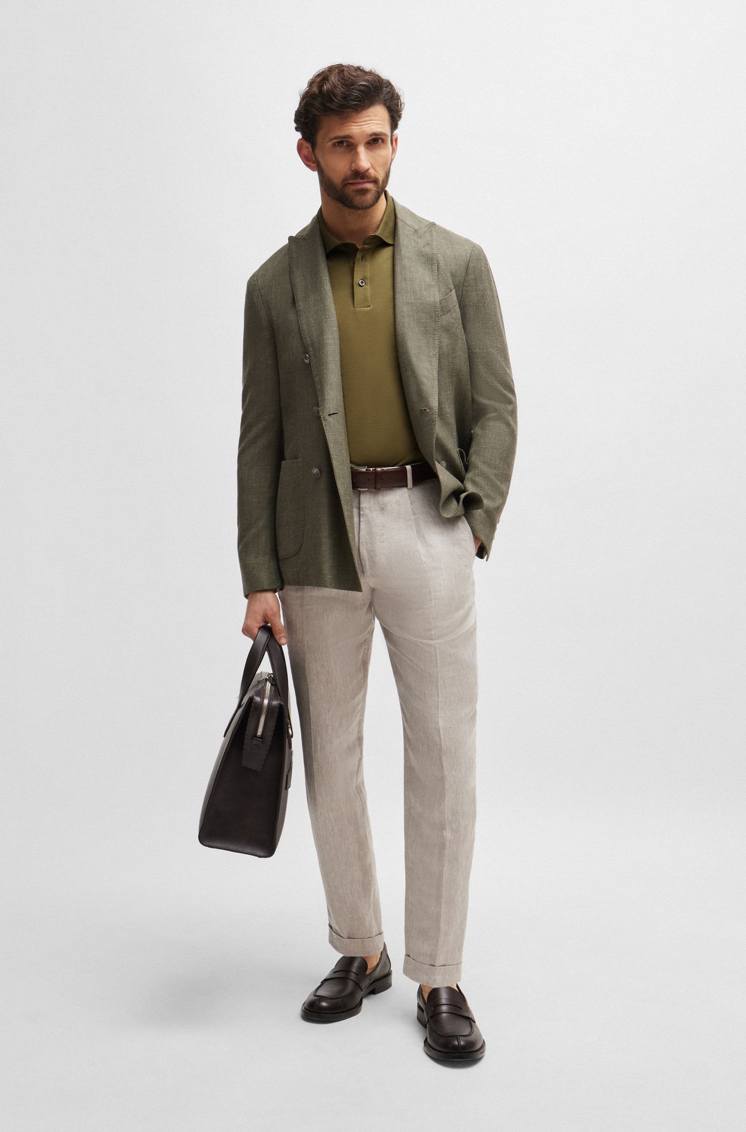 BOSS - Áo polo dáng regular fit từ cotton mercerized cao cấp
