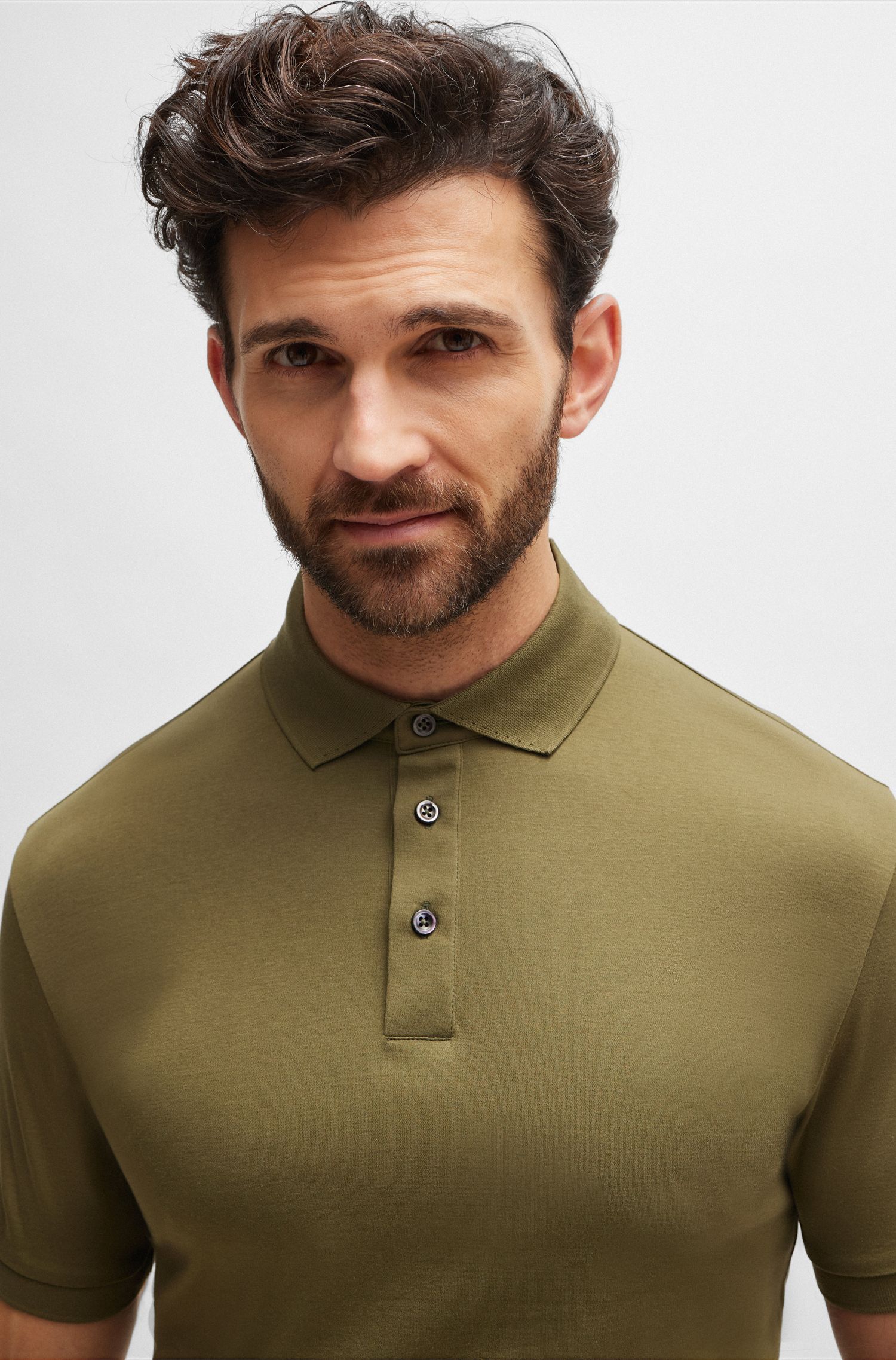 BOSS - Áo polo dáng regular fit từ cotton mercerized cao cấp