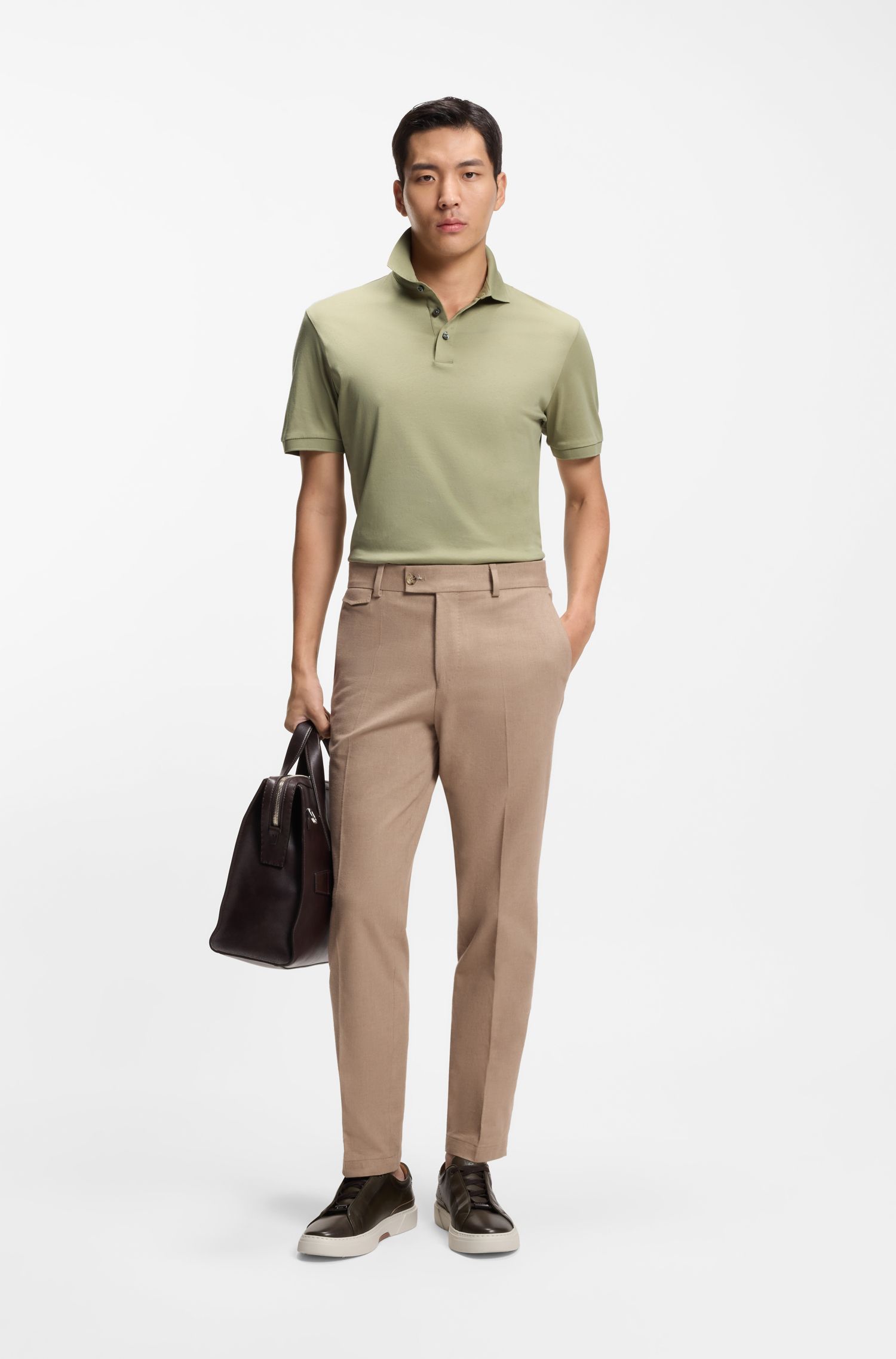 BOSS - Áo polo dáng regular fit từ cotton mercerized cao cấp