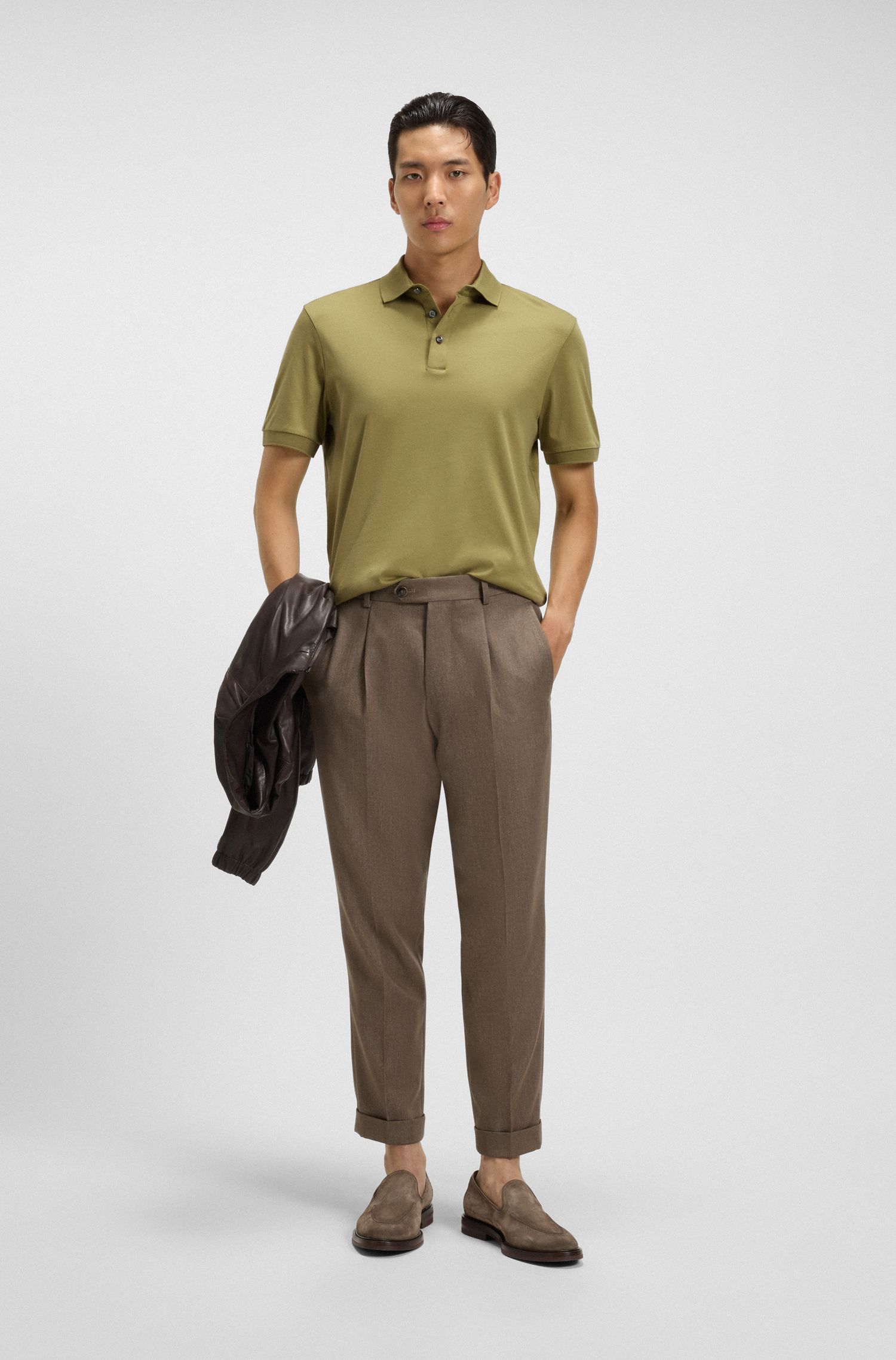 BOSS - Áo polo dáng regular fit từ cotton mercerized cao cấp