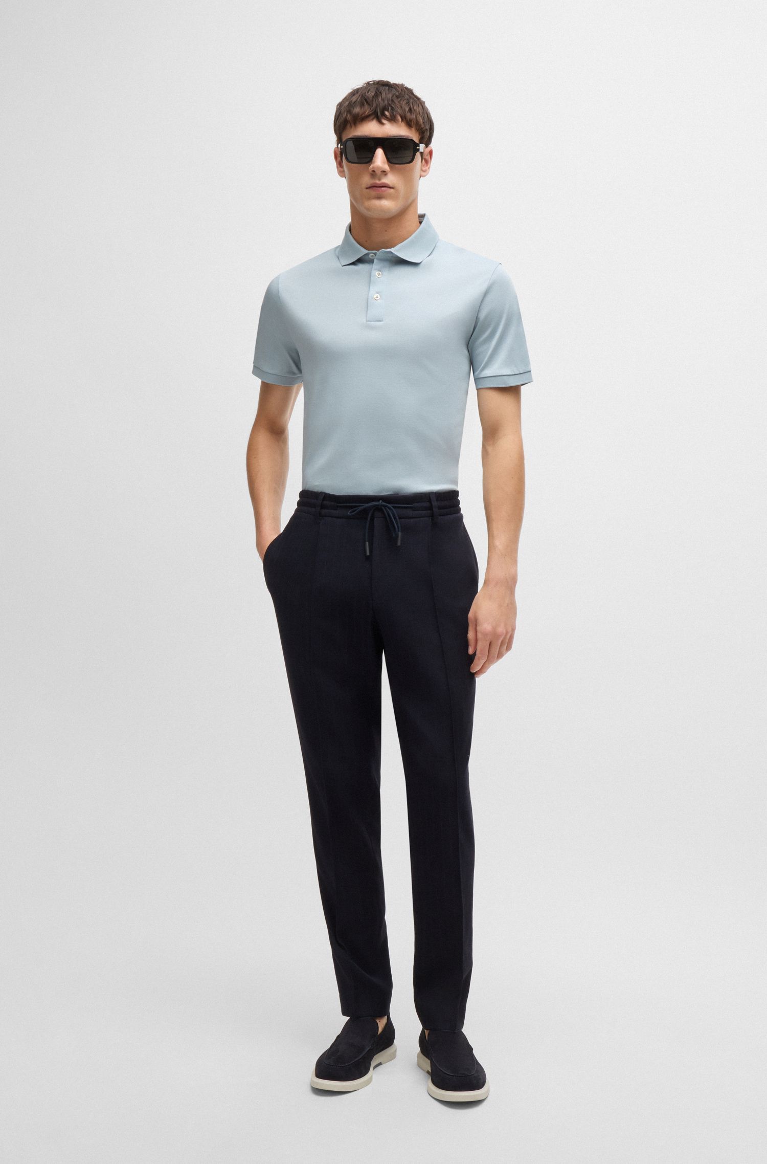 BOSS - Áo polo dáng regular fit từ cotton mercerized cao cấp