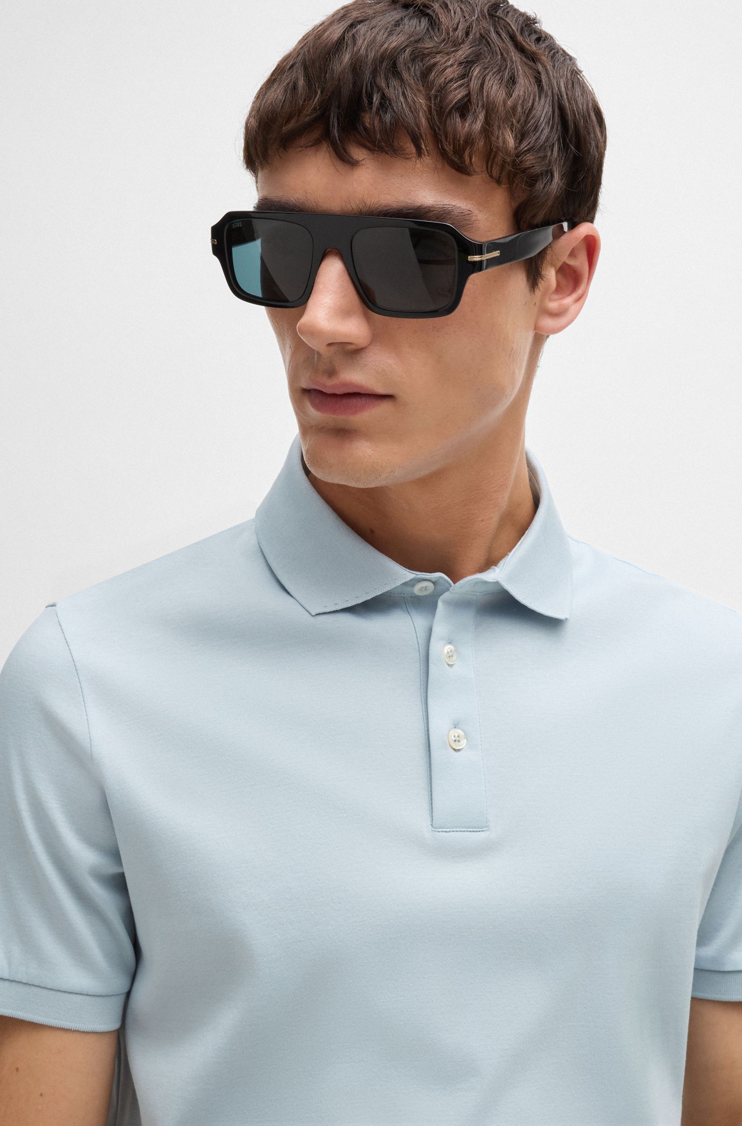 BOSS - Áo polo dáng regular fit từ cotton mercerized cao cấp