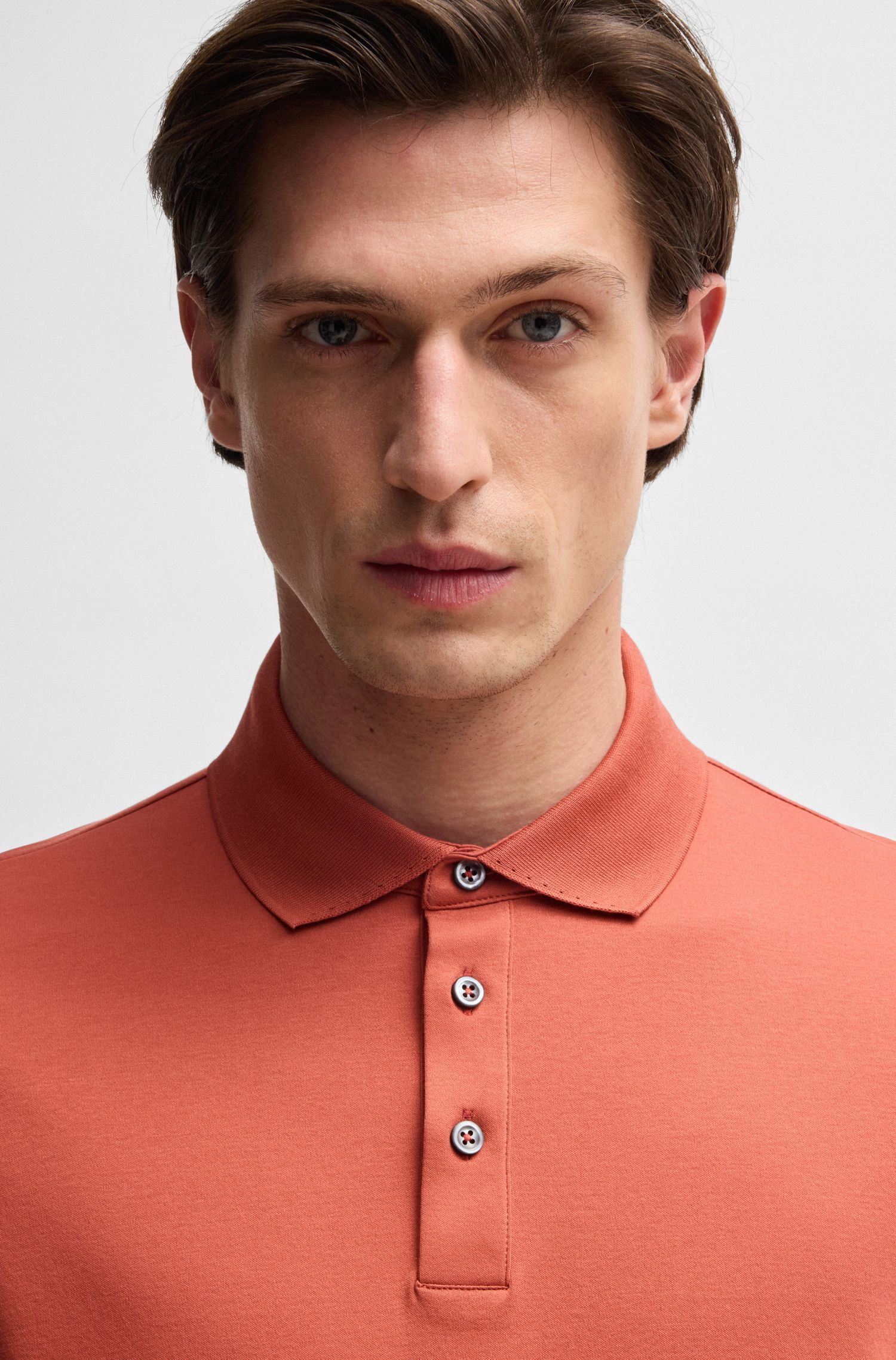 BOSS - Áo polo dáng regular fit từ cotton mercerized cao cấp