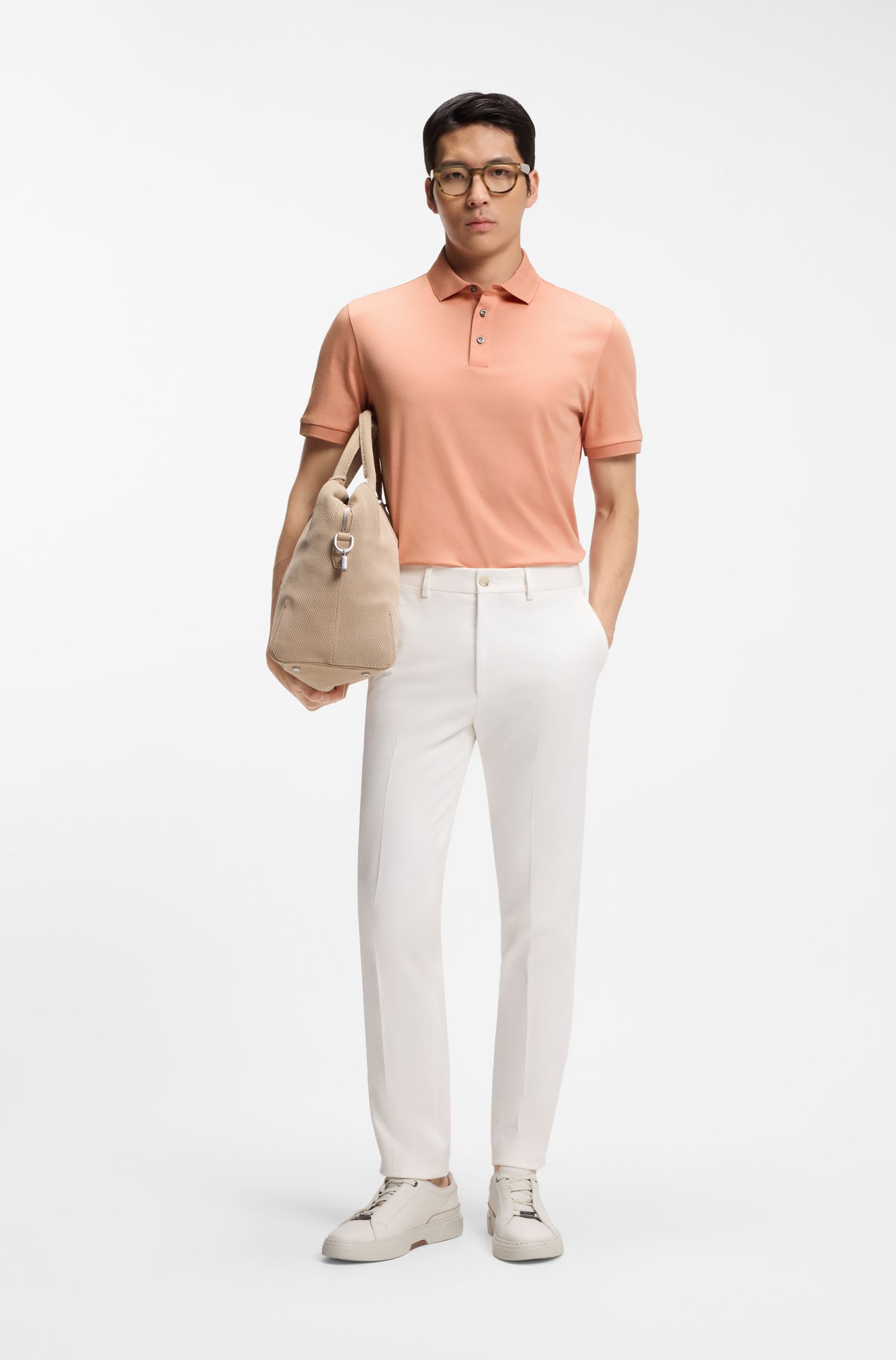 BOSS - Áo polo dáng regular fit từ cotton mercerized cao cấp