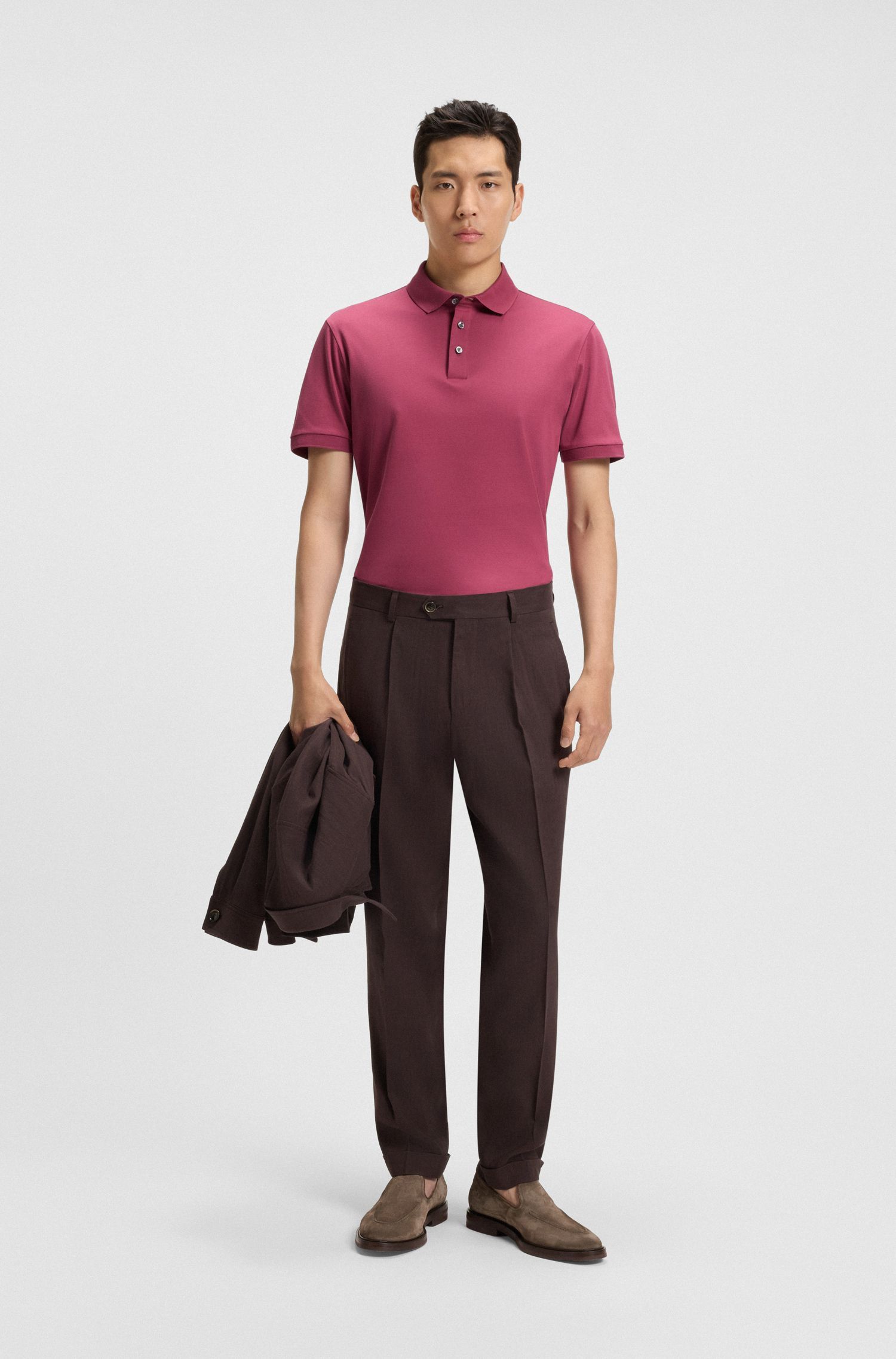 BOSS - Áo polo dáng regular fit từ cotton mercerized cao cấp