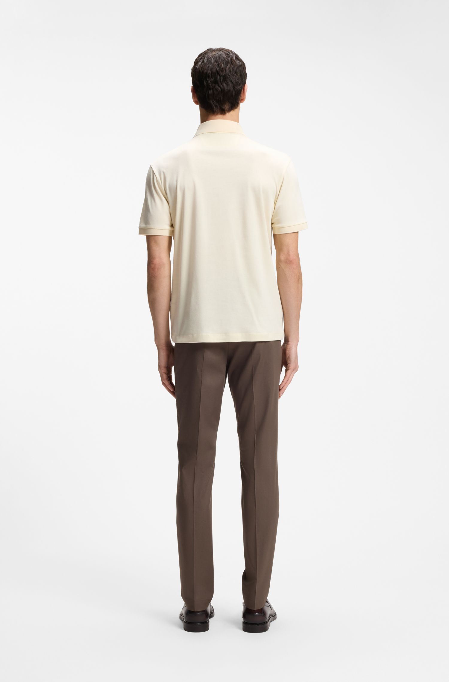 Áo polo dáng regular fit từ cotton mercerized cao cấp