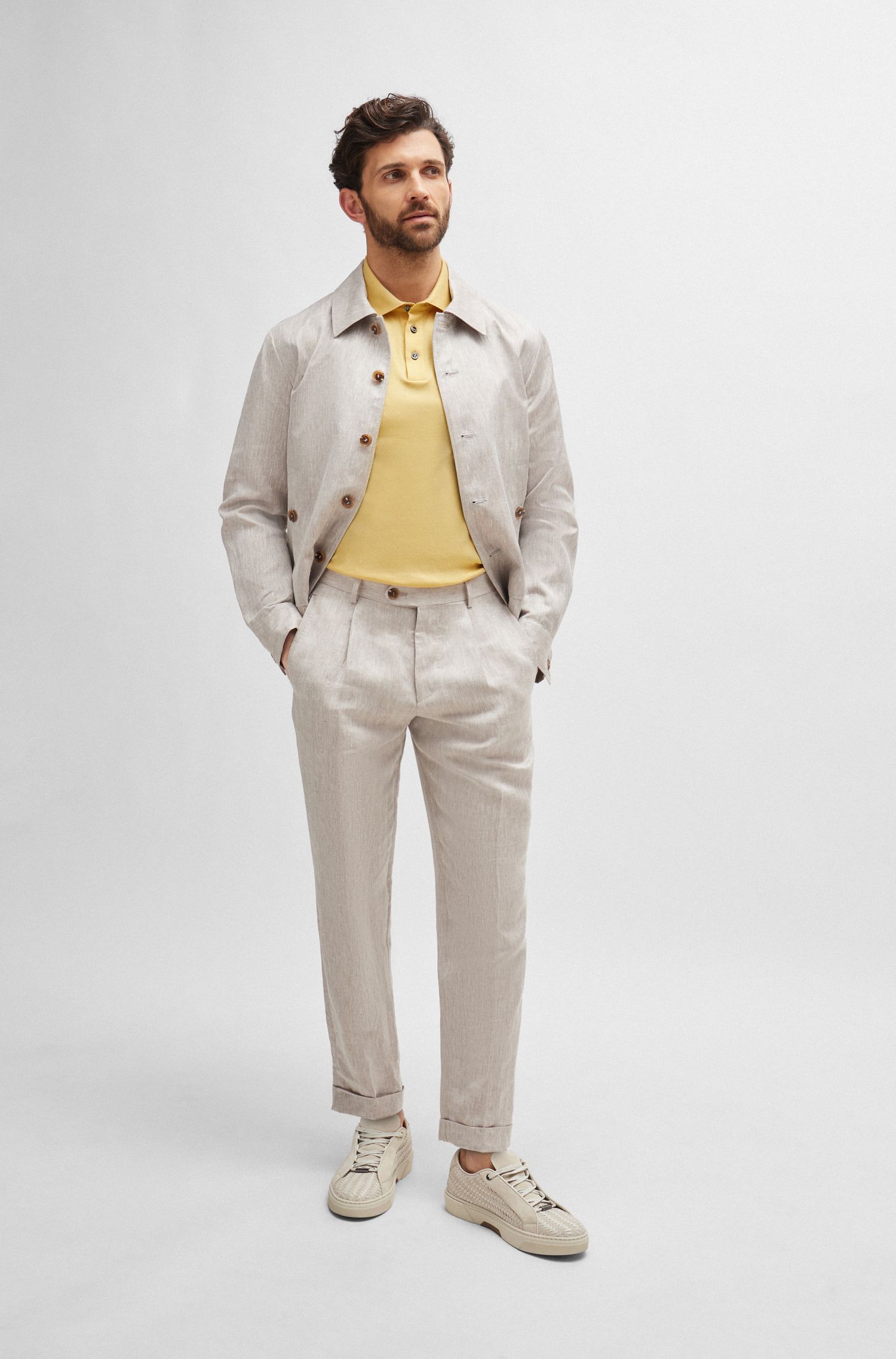 BOSS - Áo polo dáng regular fit từ cotton mercerized cao cấp