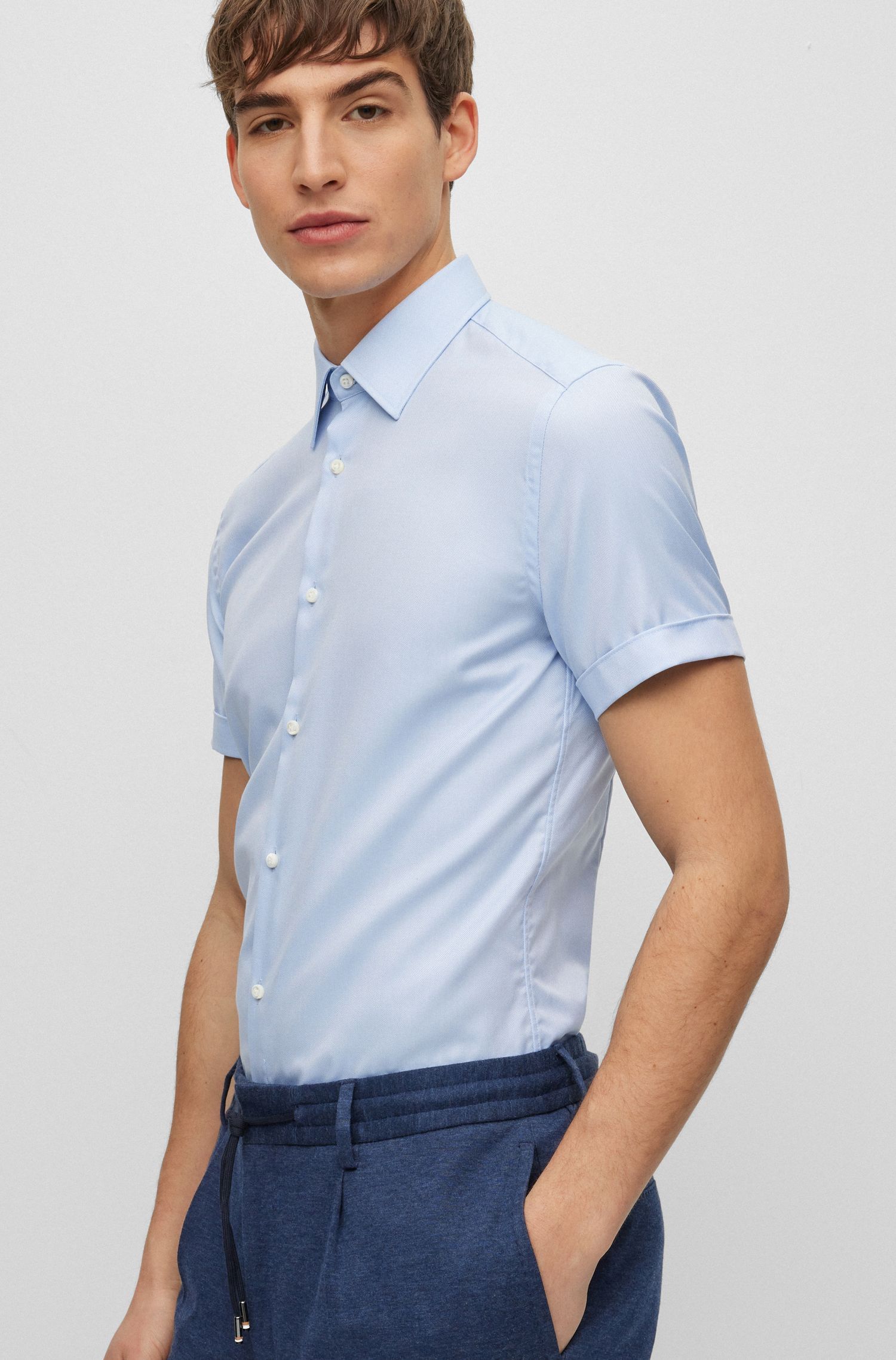 BOSS - Áo sơ mi T-Hays-Kent-Sh chất cotton