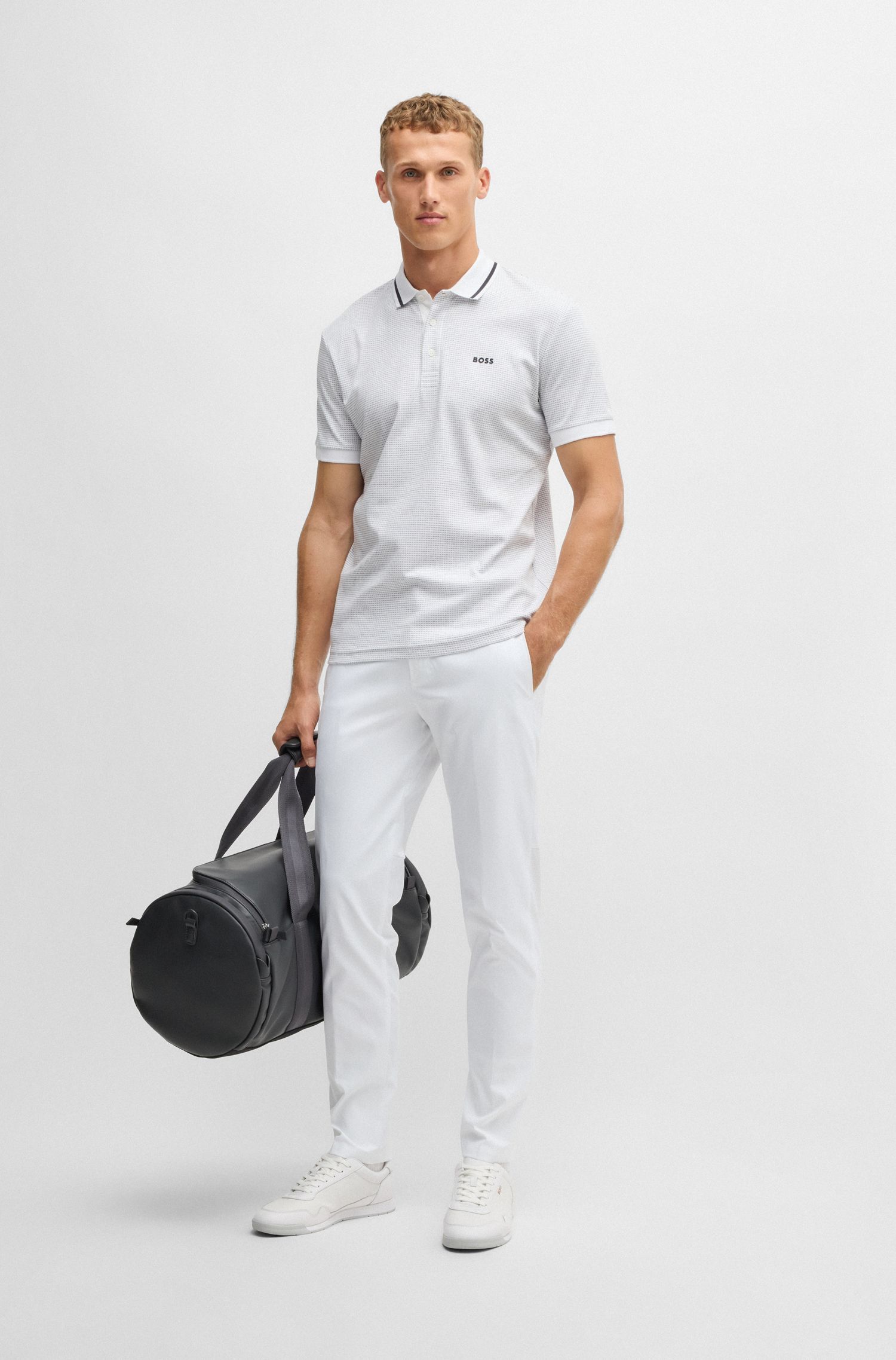 BOSS - Quần chinos dáng regular-fit với dây rút ẩn