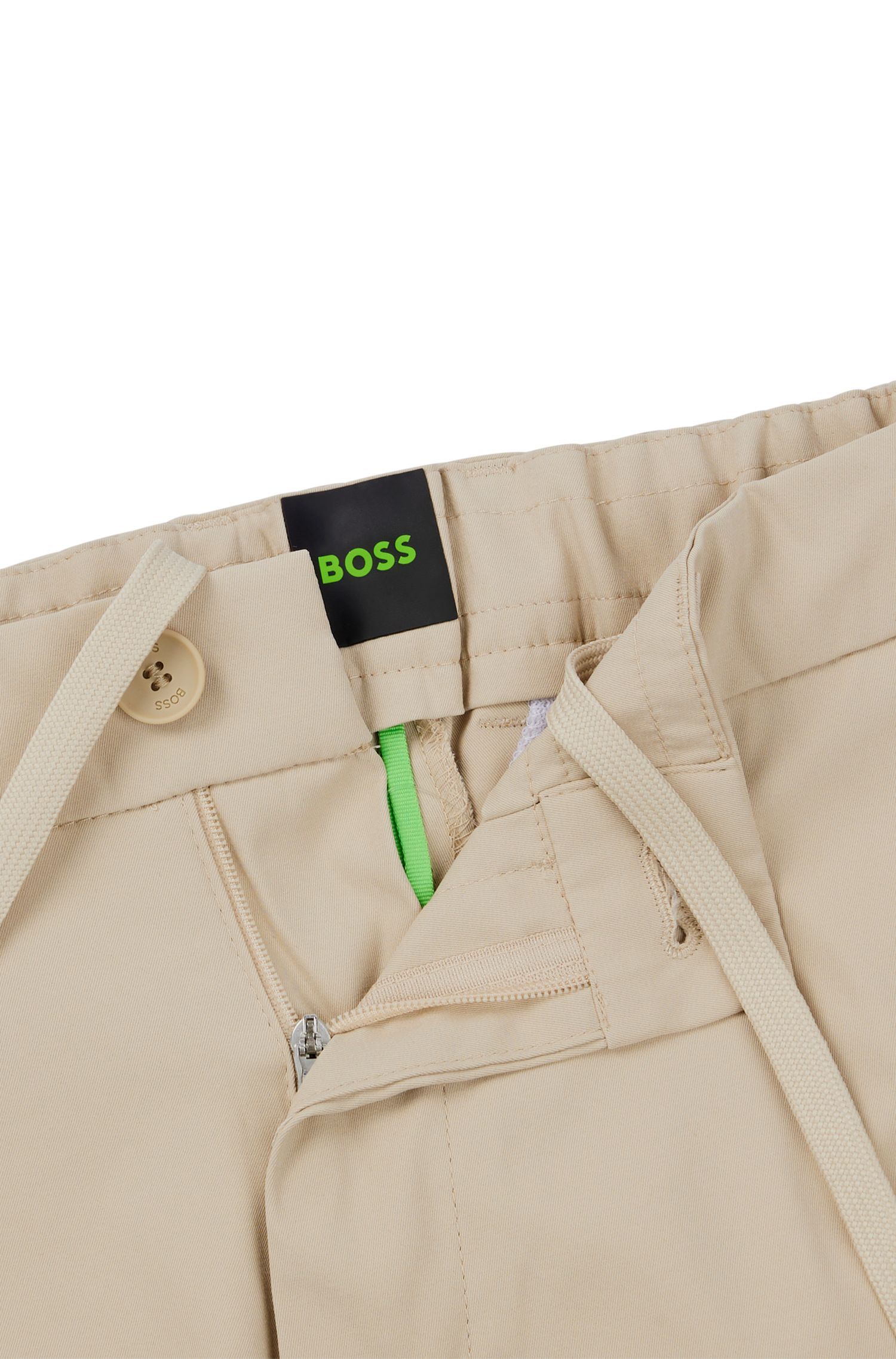 BOSS - Quần chinos dáng regular-fit với dây rút ẩn